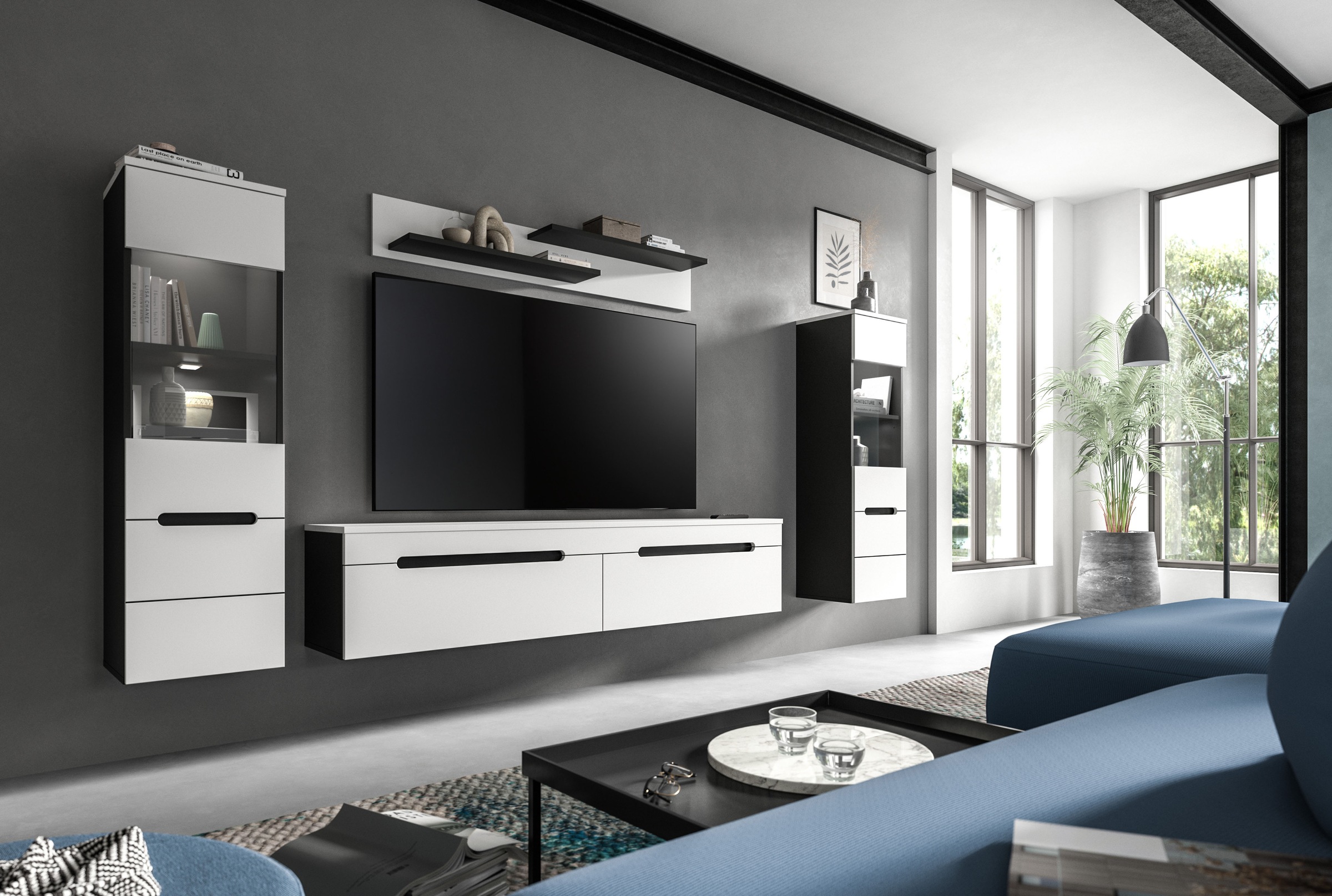 INOSIGN Wohnwand »REHAT, TOPSELLER!, 4-teilig, inkl. Beleuchtung, stehend o günstig online kaufen