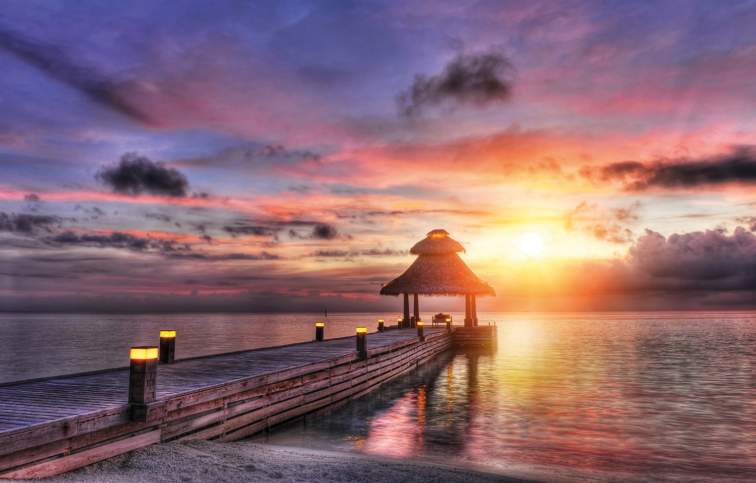 Papermoon Fototapete »Maldives Sunset« glatt günstig online kaufen