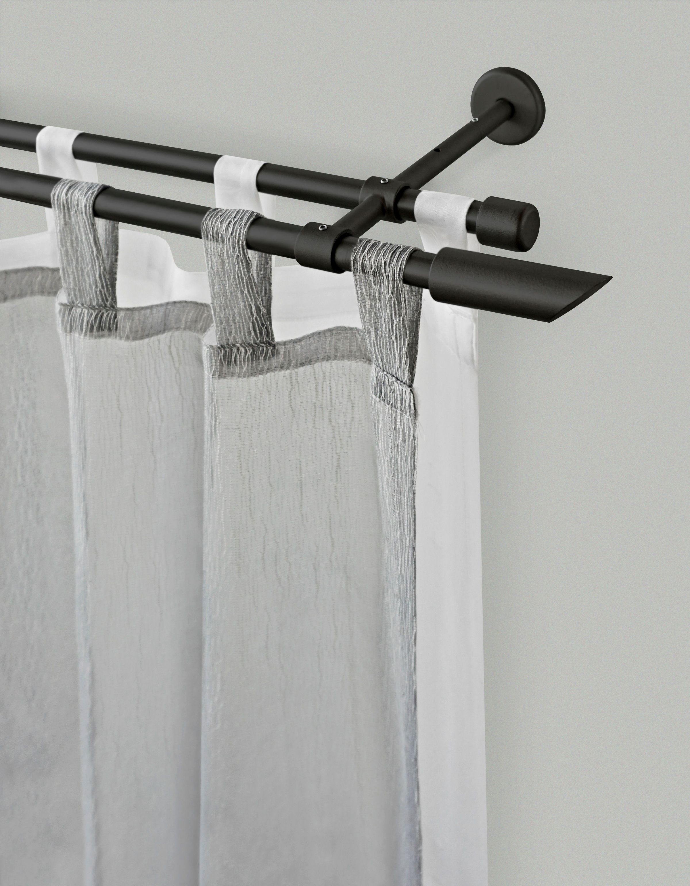 GARESA Gardinenstange »ZYLI« Ø 16 mm 2 läufig-läufig Wunschmaßlänge;Träger; günstig online kaufen