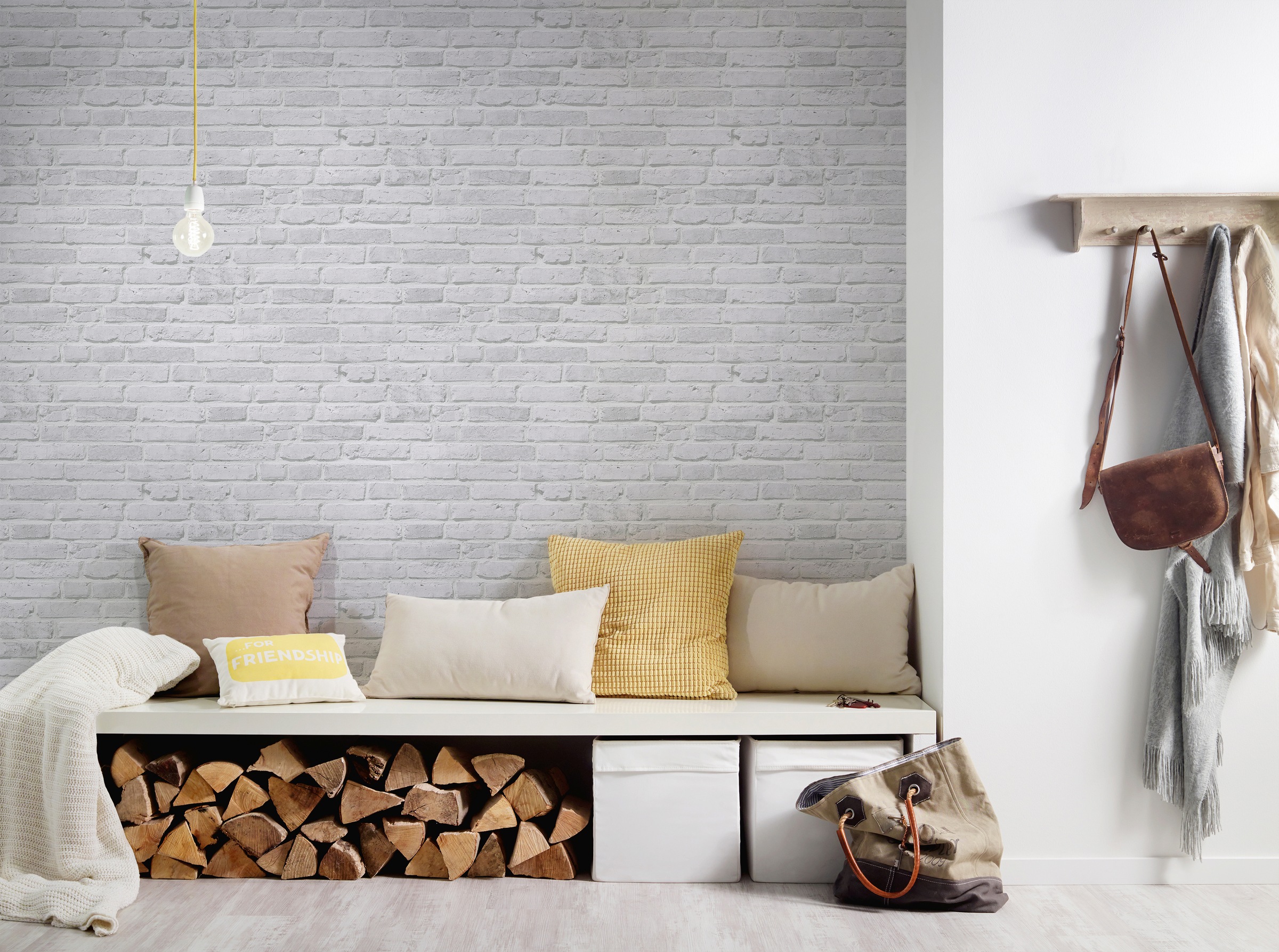 living walls Vliestapete »Best of Wood`n Stone 2nd Edition«, Steinoptik-gemustert-Motiv, Landhaus Tapete Stein Tapeten Wohnzimmer Schlafzimmer Küche Flur Optik