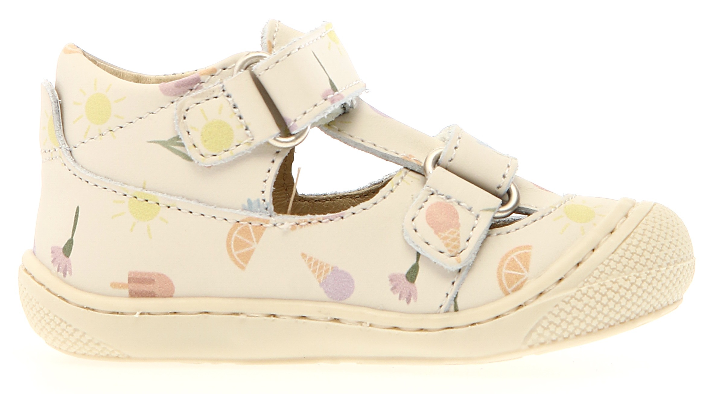Naturino Sandale »PUFFY PR FRESHEN MILK«, Barfußschuh mit weicher Laufsohle, Größenschablone zum Download
