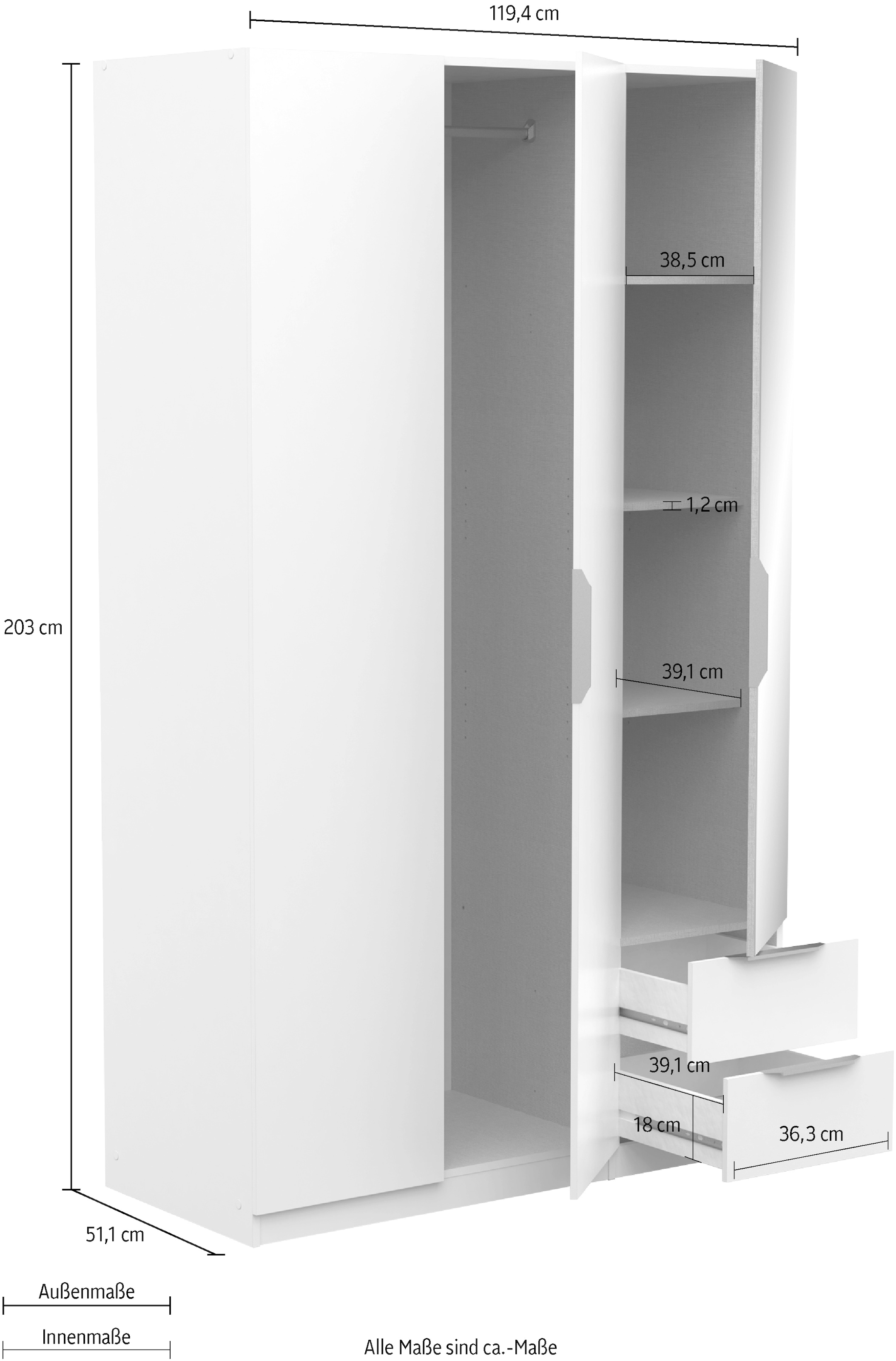 Demeyere GROUP Drehtürenschrank »Ghost«