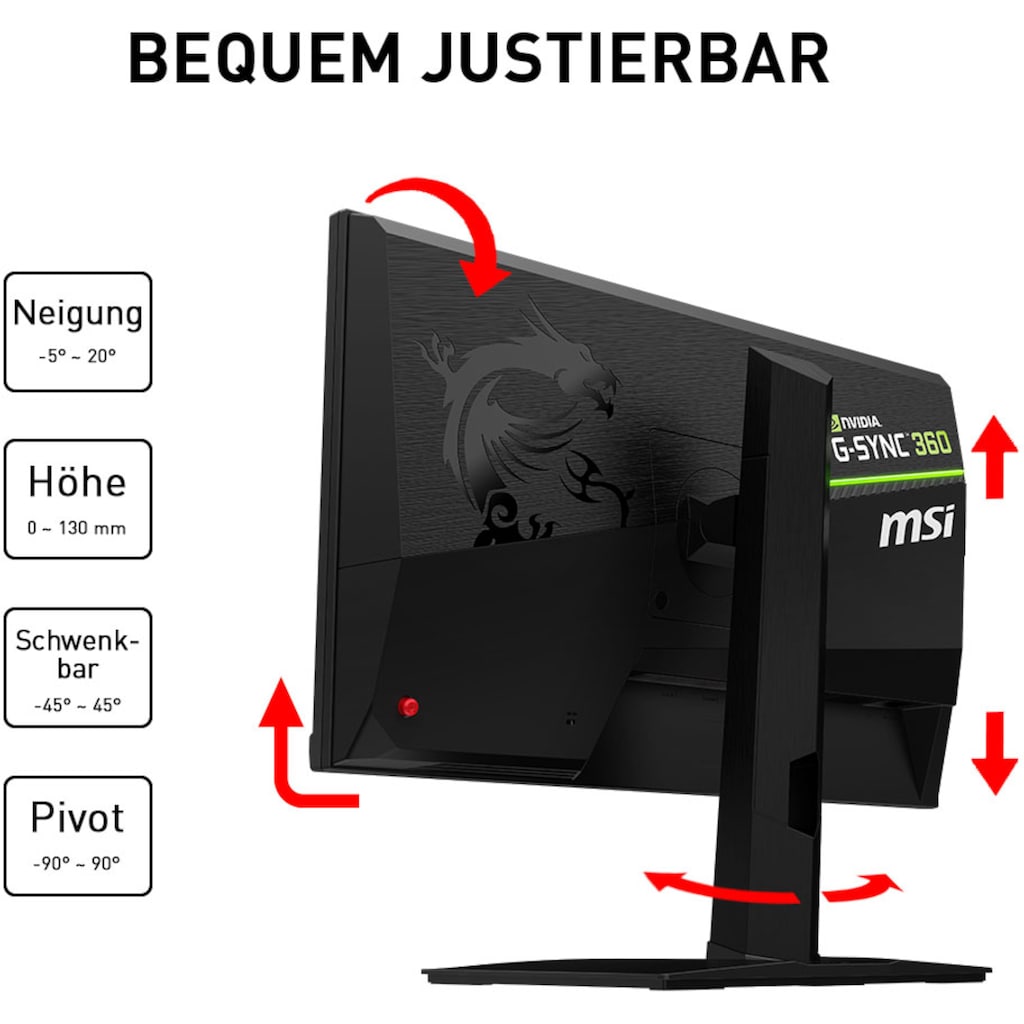 MSI Gaming-LED-Monitor »Oculux NXG253R E-Sports«, 62,2 cm/25 Zoll, 1920 x 1080 px, Full HD, 1 ms Reaktionszeit, 360 Hz