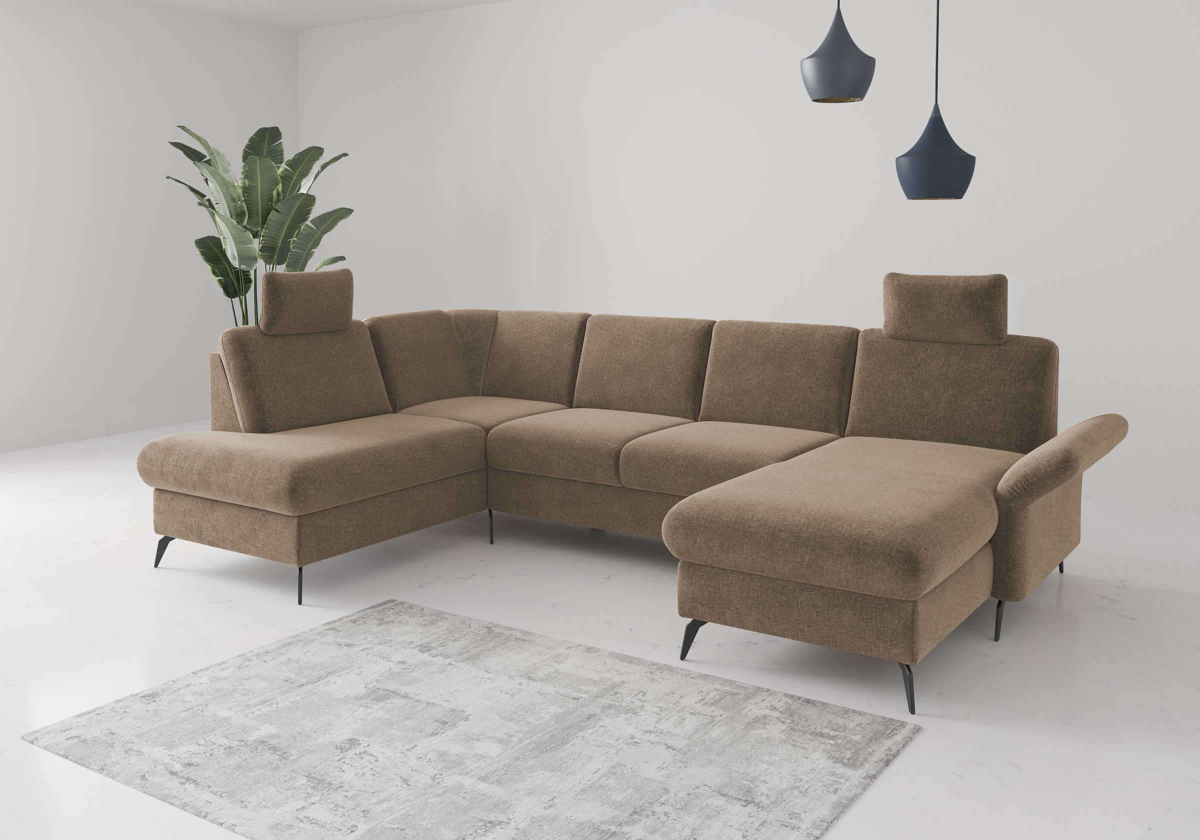 Home affaire Wohnlandschaft "Rochelle", wahlweise mit Bettfunktion, Bettkas günstig online kaufen