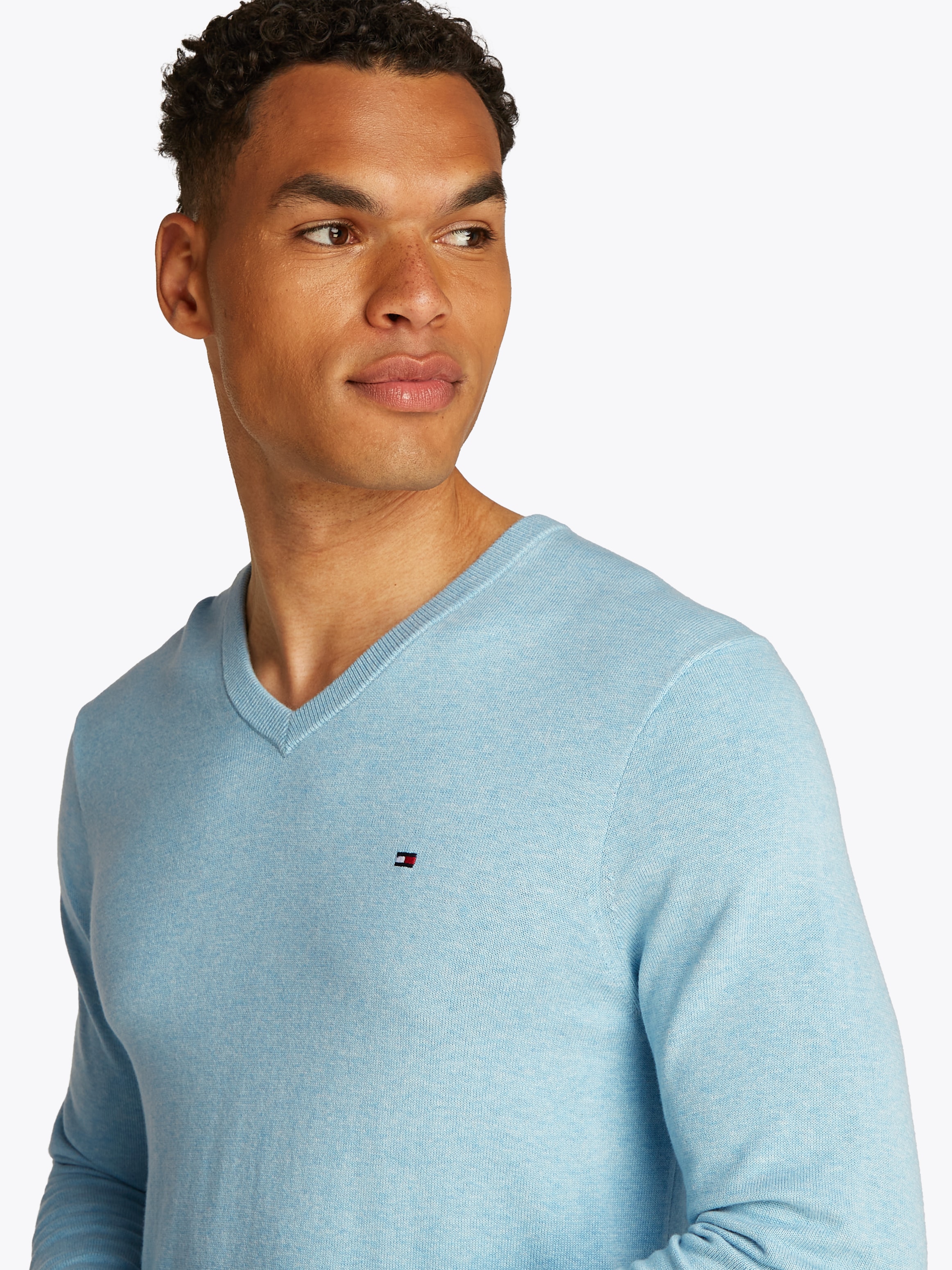 Tommy Hilfiger Strickpullover »ESSENTIAL COTTON V NECK«