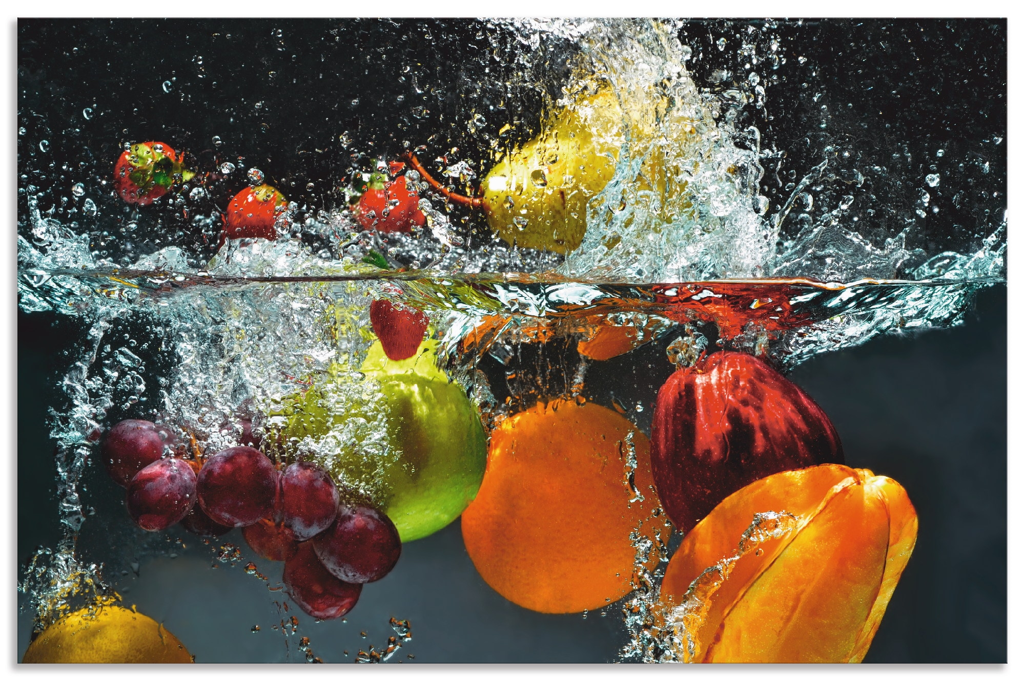 Artland Küchenrückwand "Spritzendes Obst auf dem Wasser", (1 tlg.), Alu Spr günstig online kaufen