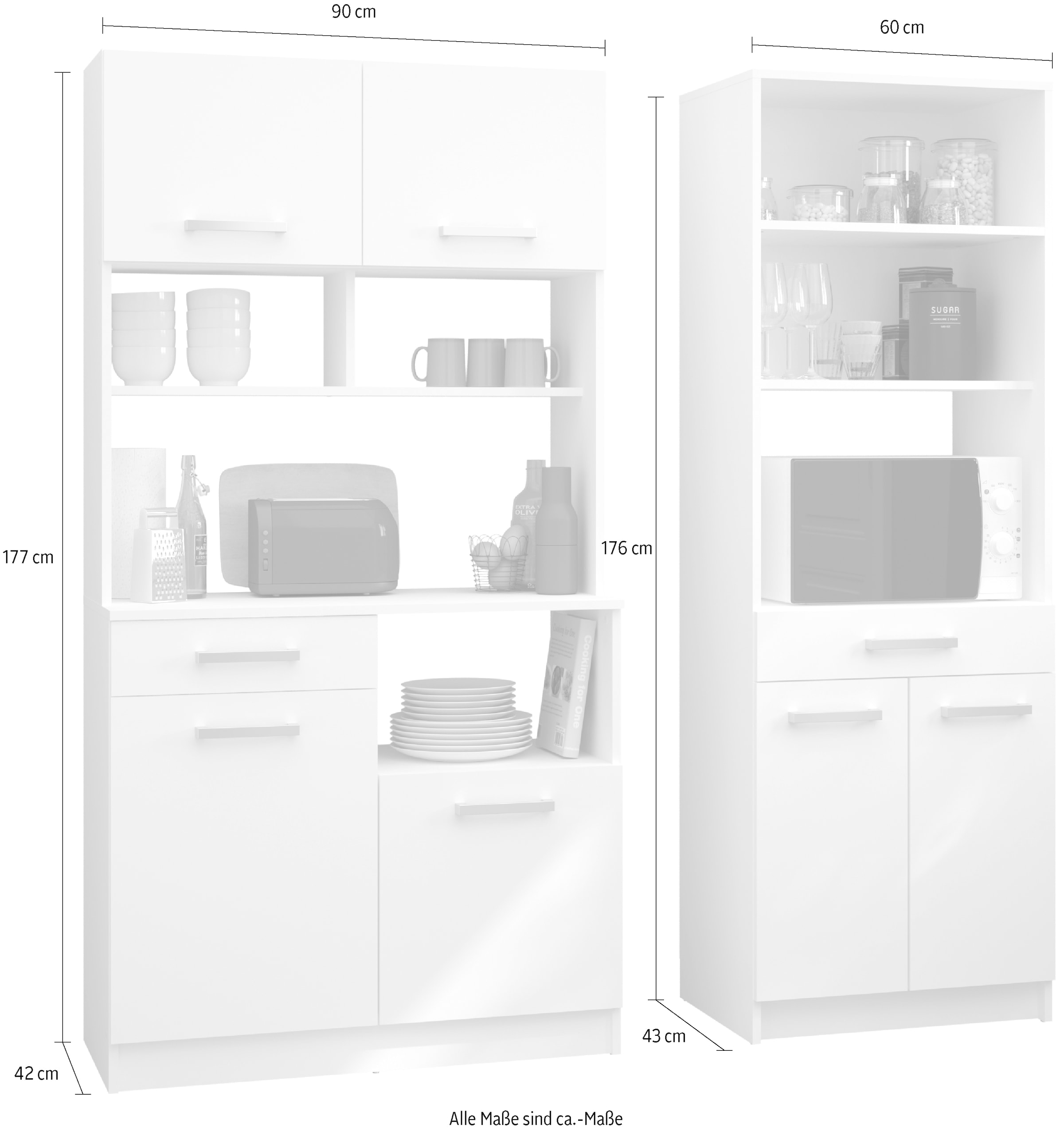 Parisot Schrank-Set »Uno 3« Buffet und Beistellschrank, 2 Stk. tlg.