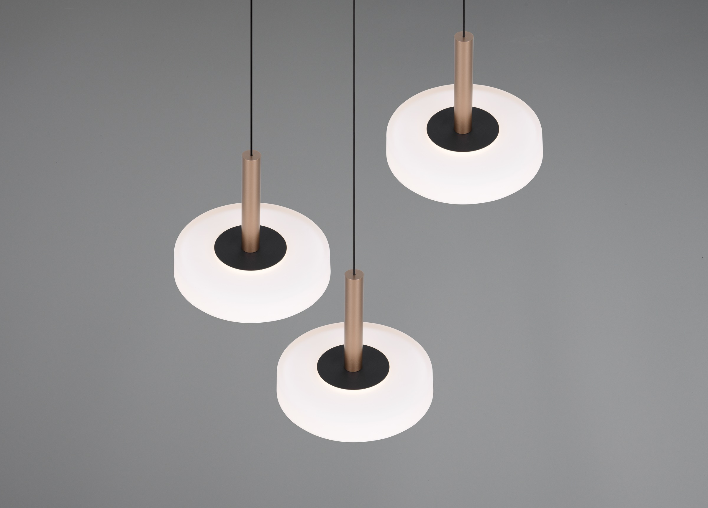 TRIO Leuchten LED Pendelleuchte »CELESTE dimmbare LED Hängelampe aus Metall und Glas, 7,5W, 750 Lumen«, 3 flammig, Leuchtmittel LED-Board | LED fest integriert, 3-flammig einfach höhenverstellbar von 50-200 cm 3-Stufen Dimmfunktion