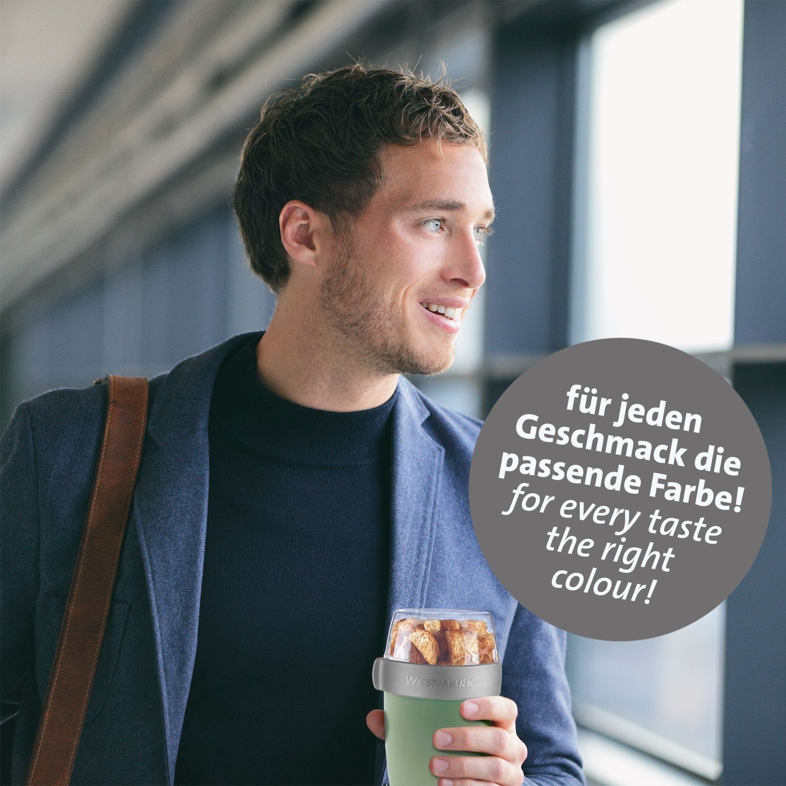 WESTMARK Mehrwegbecher Joghurt-, Müsli-, Lunchbehälter, To Go,  200 + 500 ml, Made in Germany