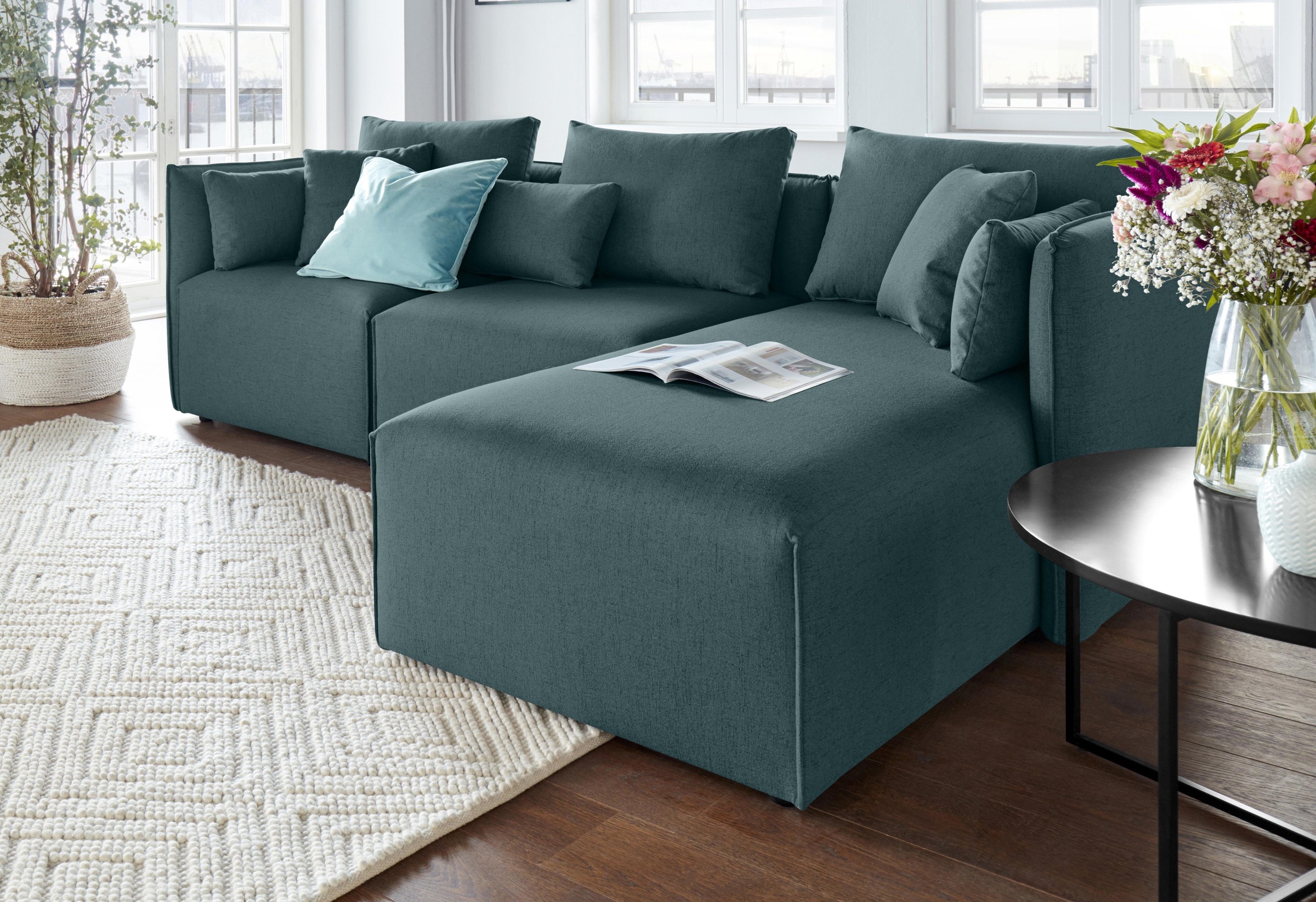 andas Ecksofa »Nöre«, (3 Teile), zusammengesetzt aus Modulen, in vielen Bezugsqualitäten und Farben
