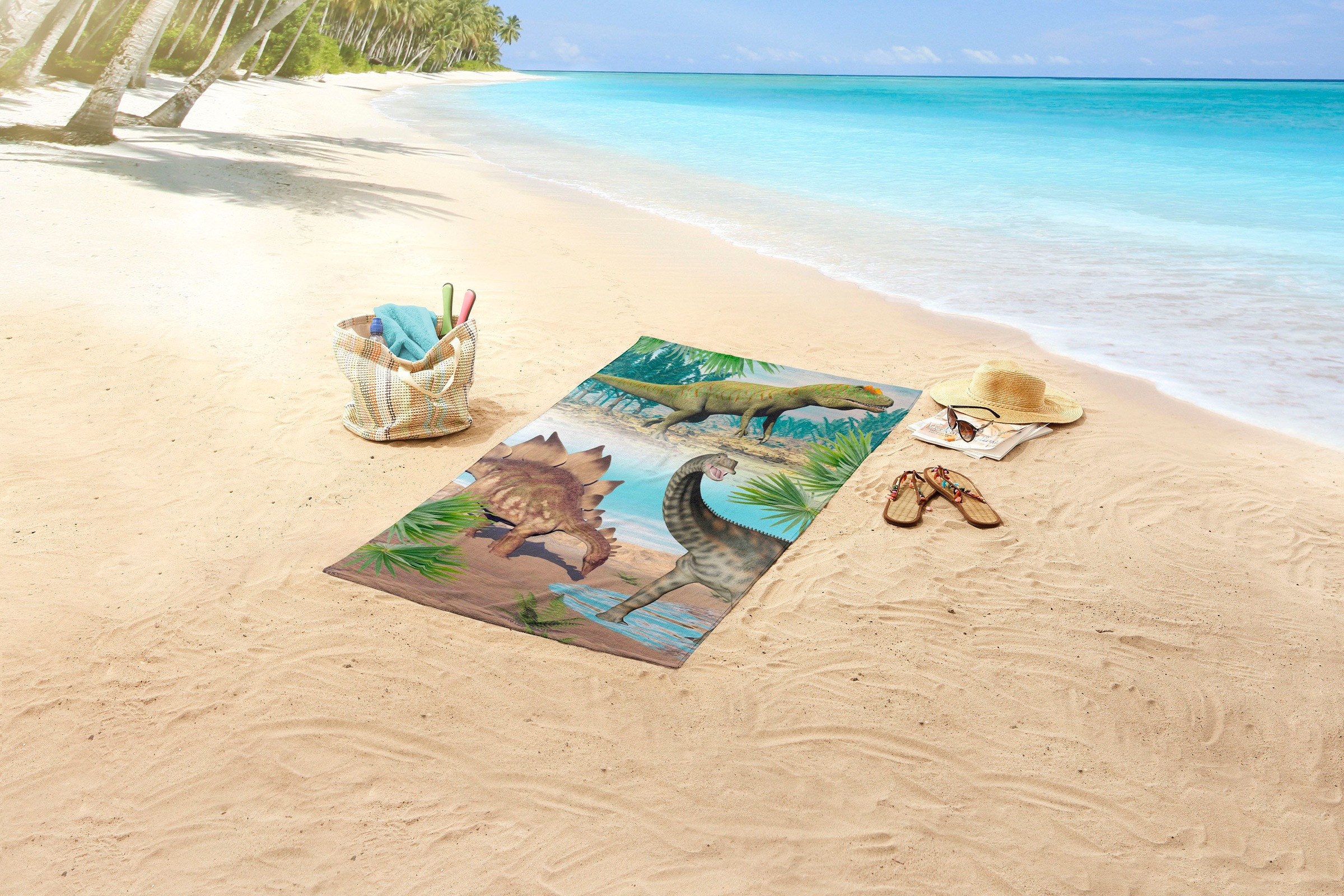 good morning Strandtuch »Dino«, (1 St., Strandtuch 75 x 150 cm), 100% Mikro günstig online kaufen