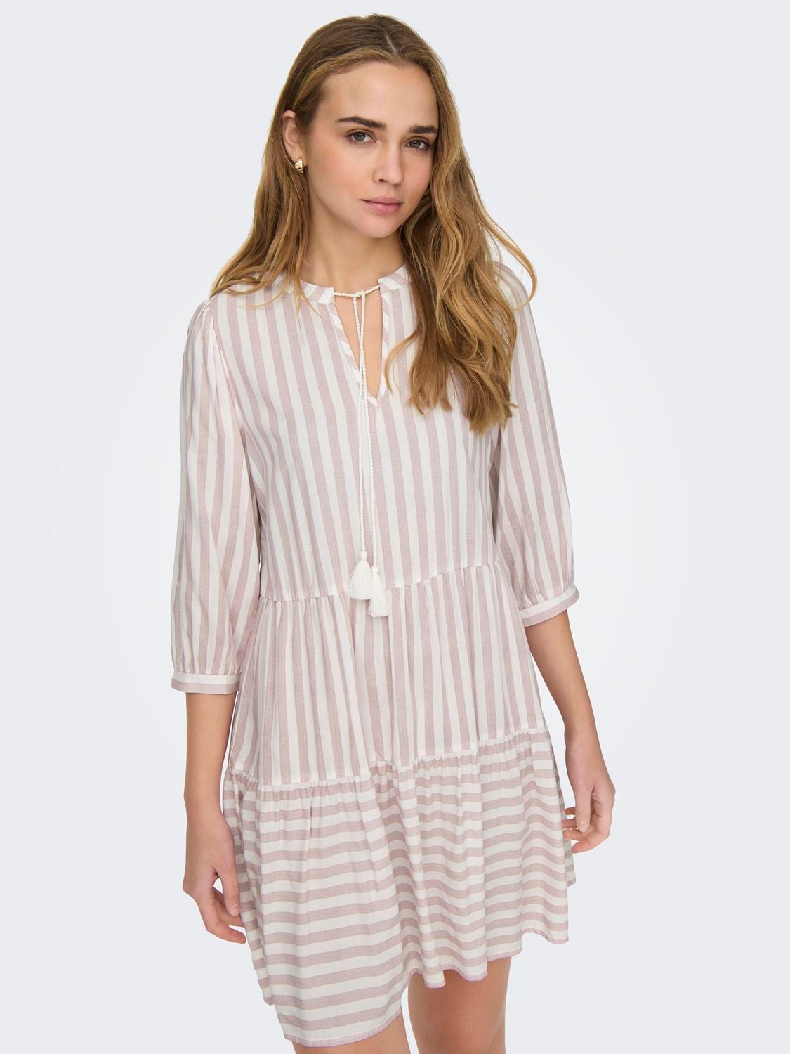 ONLY Tunikakleid »ONLKAYA 3/4 PUFF SHORT DRESS WVN NOOS«, mit Volant im Tunika Style