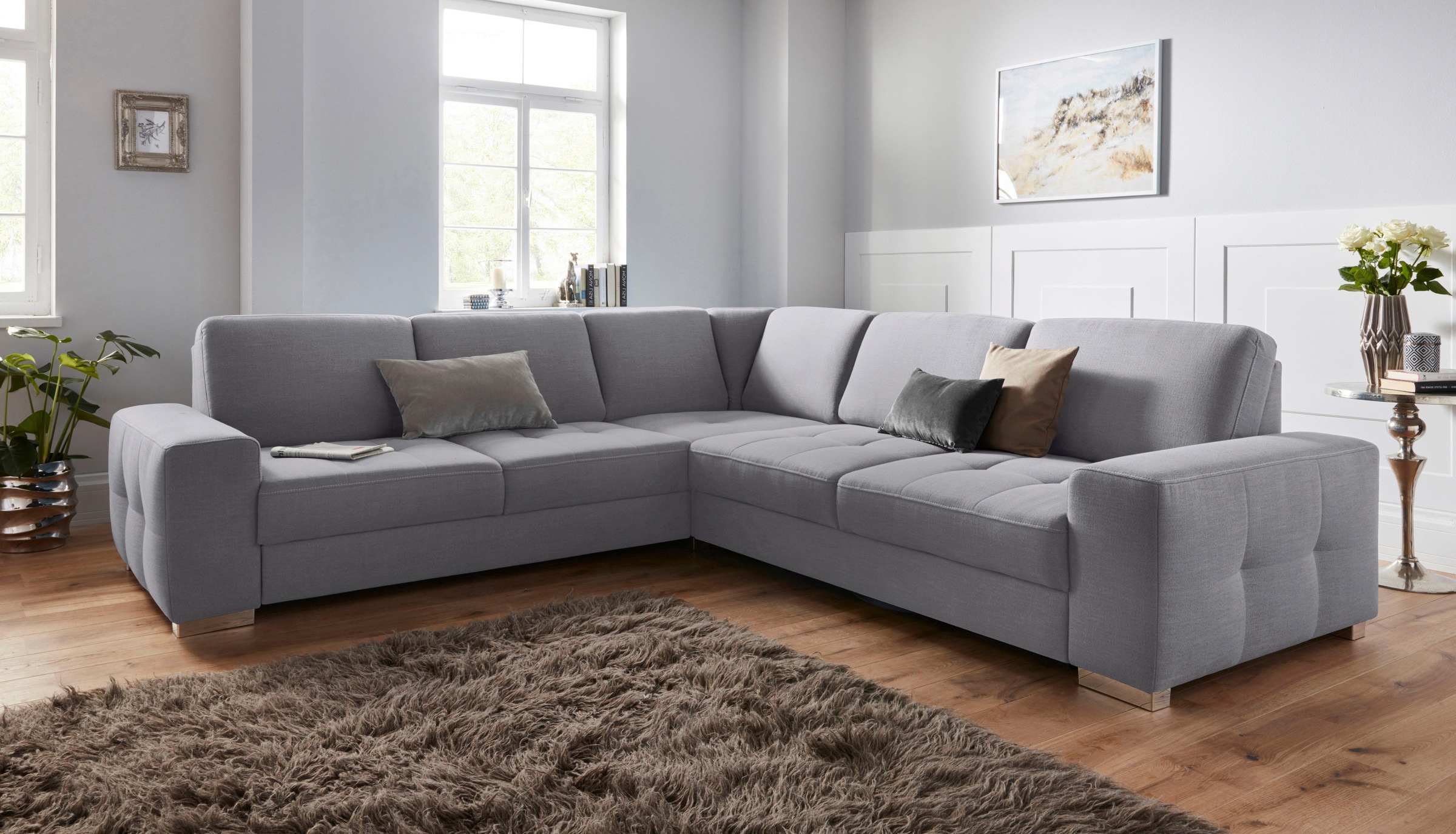 sit&more Ecksofa »Santorini L-Form«, mit Federkern und Sitztiefenverstellun günstig online kaufen