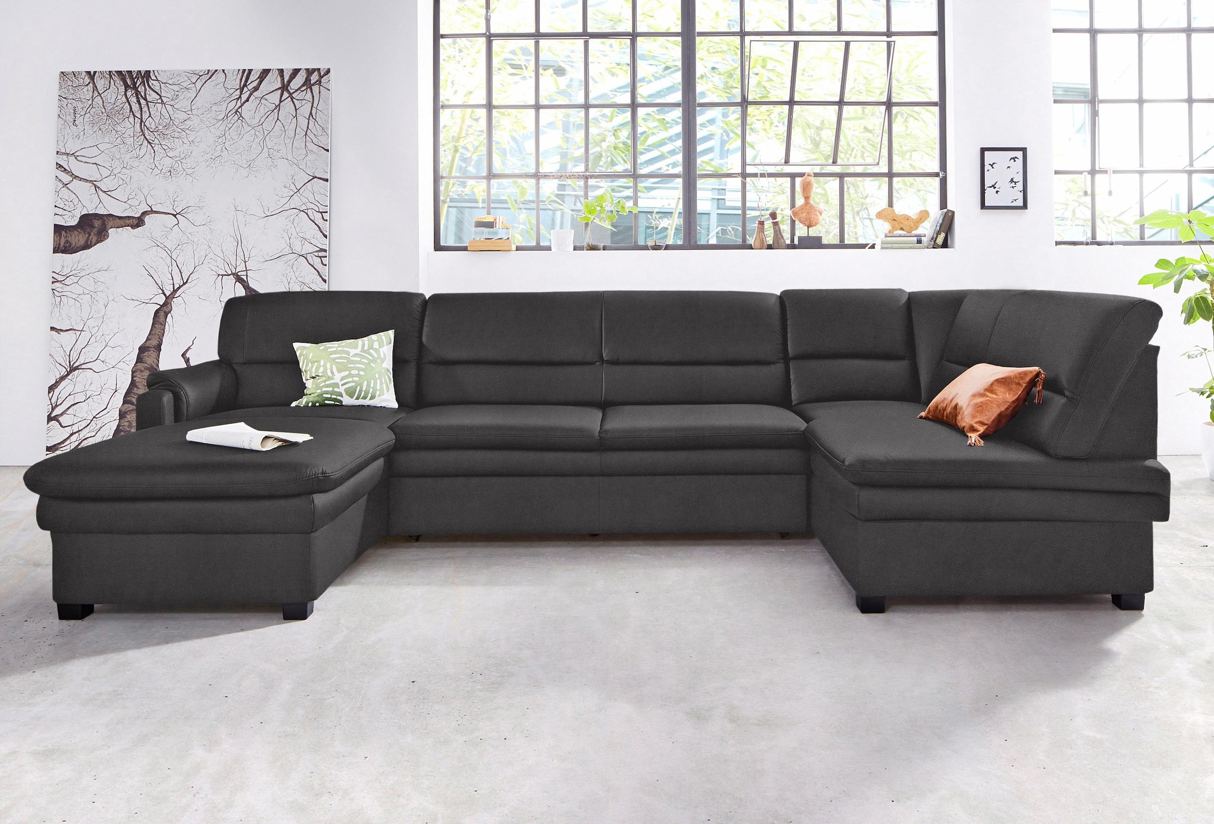 sit&more Wohnlandschaft "Salsa U-Form", mit Federkern, wahlweise mit Bettfu günstig online kaufen