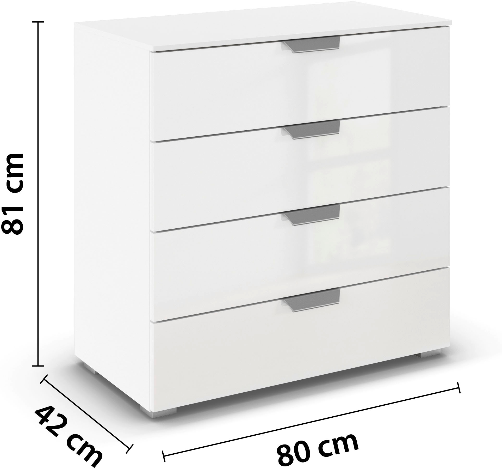 rauch Schubkastenkommode »Sideboard Schubladenkommode ORIAS mit Dekor- oder Hochglanzfront«, (Breite 80 cm), vier große und geräumige Schubladen mit viel Stauraum MADE IN GERMANY