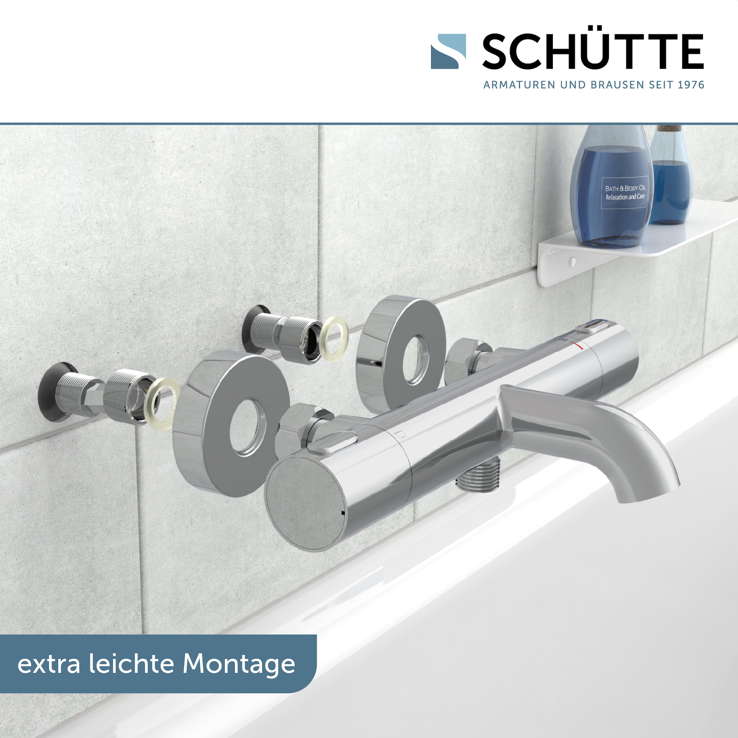 Schütte Wannenarmatur »»LOS ANGELES« Thermostat Wannenfüllarmatur« 1 Stk. tlg. Thermostat-Element „Made in Europe“