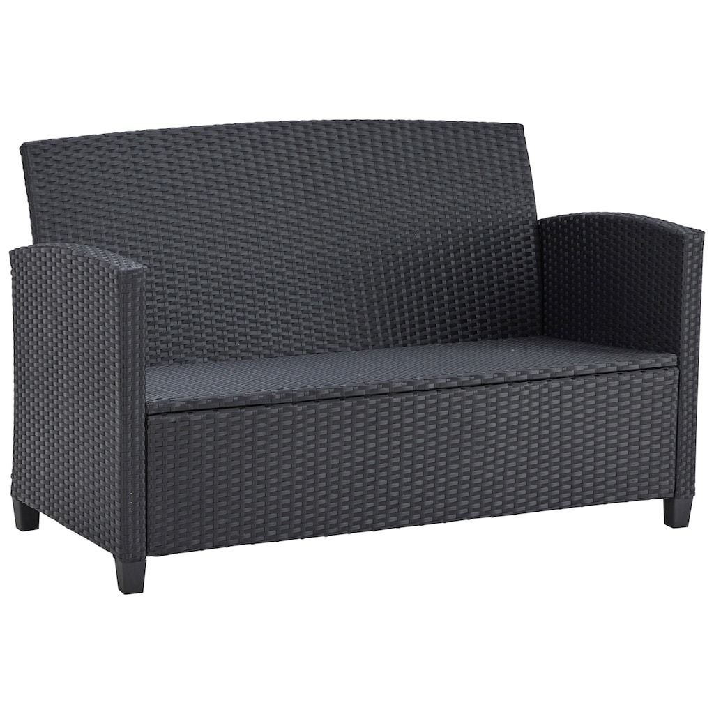 KONIFERA Gartenlounge-Set »St. Tropez«, (Set, 11 tlg., 1x2er Sofa, 2x Sessel,1x Tisch 90x55x42,5cm, inkl. Auflagen)