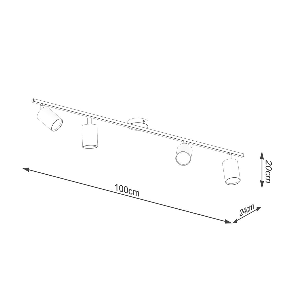 SOLLUX lighting Deckenleuchte »LEMMI«, 4 flammig, Leuchtmittel GU10 | ohne Leuchtmittel, Lichtstromanpassung