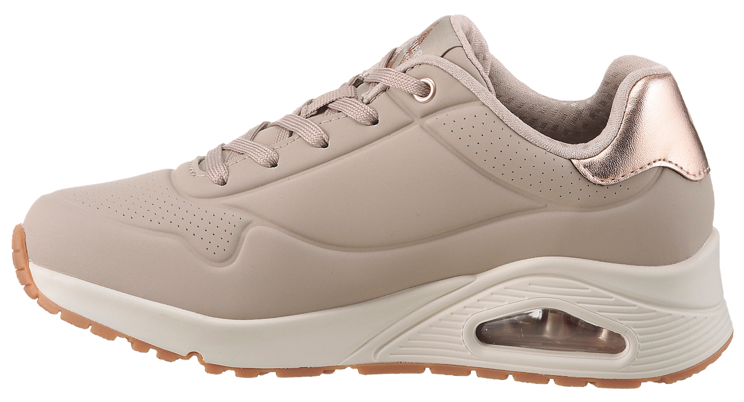 Skechers Sneaker »UNO GOLDEN AIR«, Freizeitschuh, Halbschuh, Schnürschuh mit Metallic-Einsatz