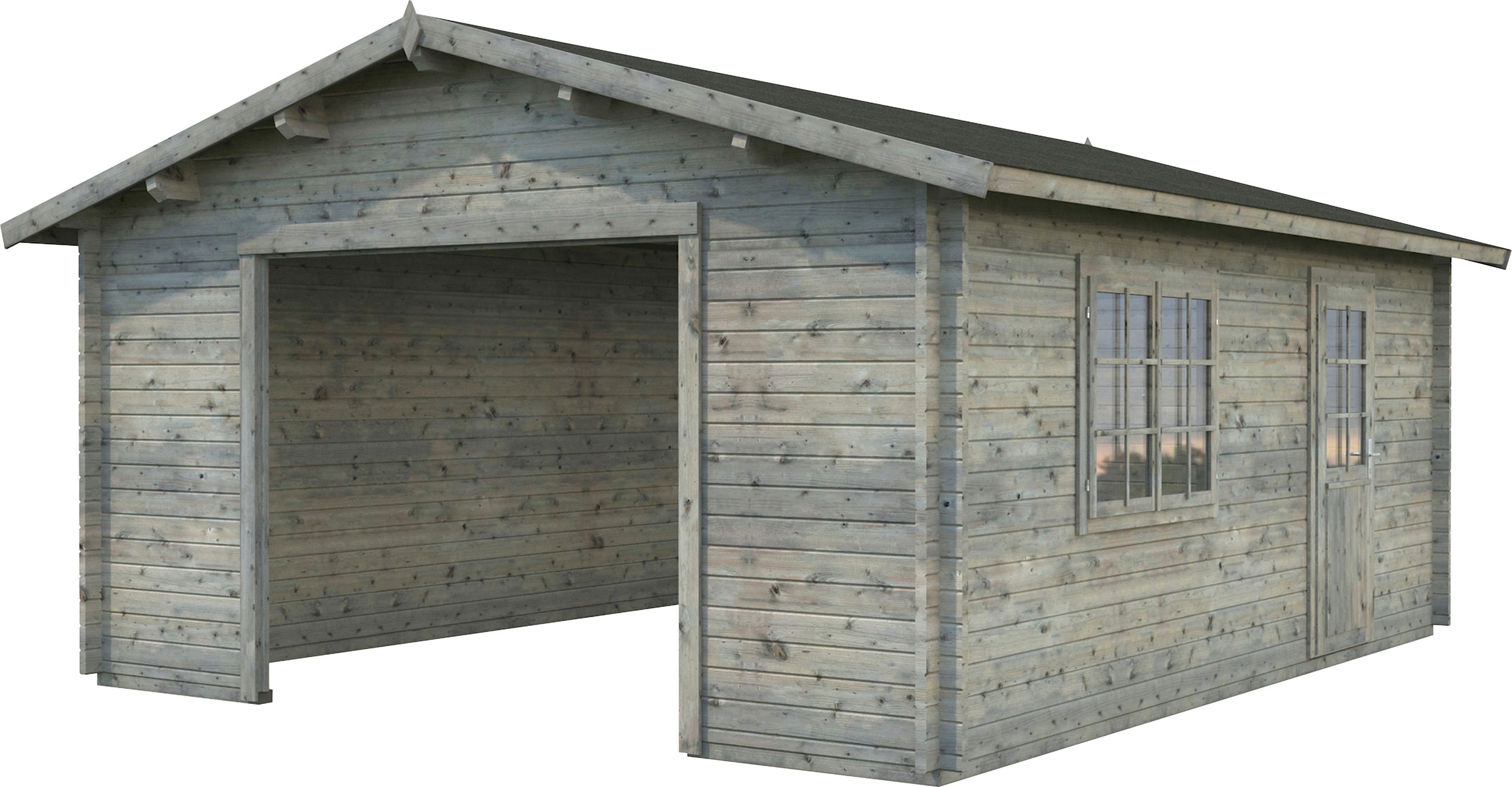 PALMAKO Garage »Roger« BxTxH: 622x596x312 cm, ohne Tor, grau