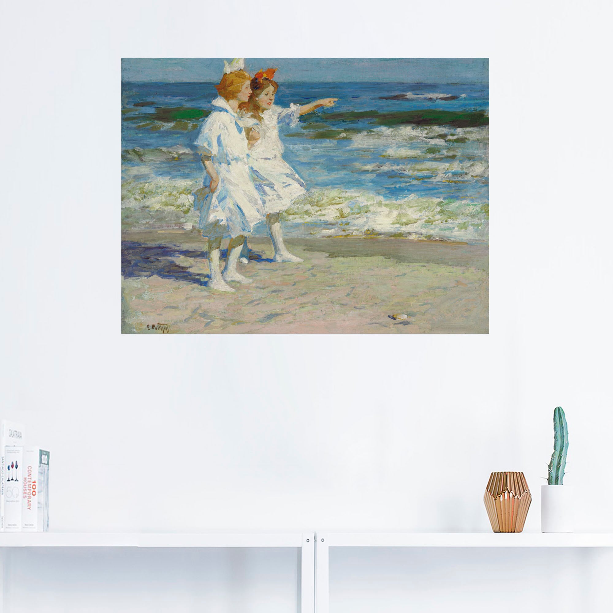 Artland Wandbild »Mädchen am Strand.«, Kind, (1 St.), als Leinwandbild, Wandaufkleber in verschied. Größen