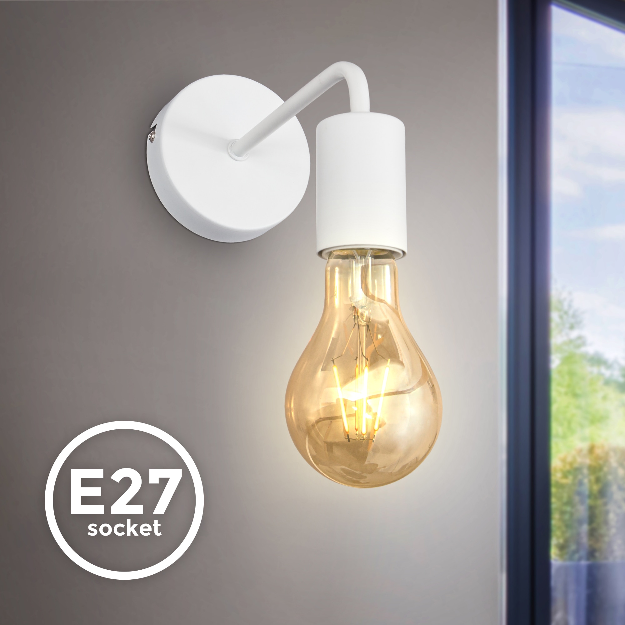 B.K.Licht Wandleuchte »BK_WL1377 Industrial Wandlampe Innnen, Stahl, Rund, Retro, E27-Fassung«, 1 flammig, Leuchtmittel E27 | ohne Leuchtmittel, 1-Flammig, ohne Leuchtmittel (max. 10W), Vintage
