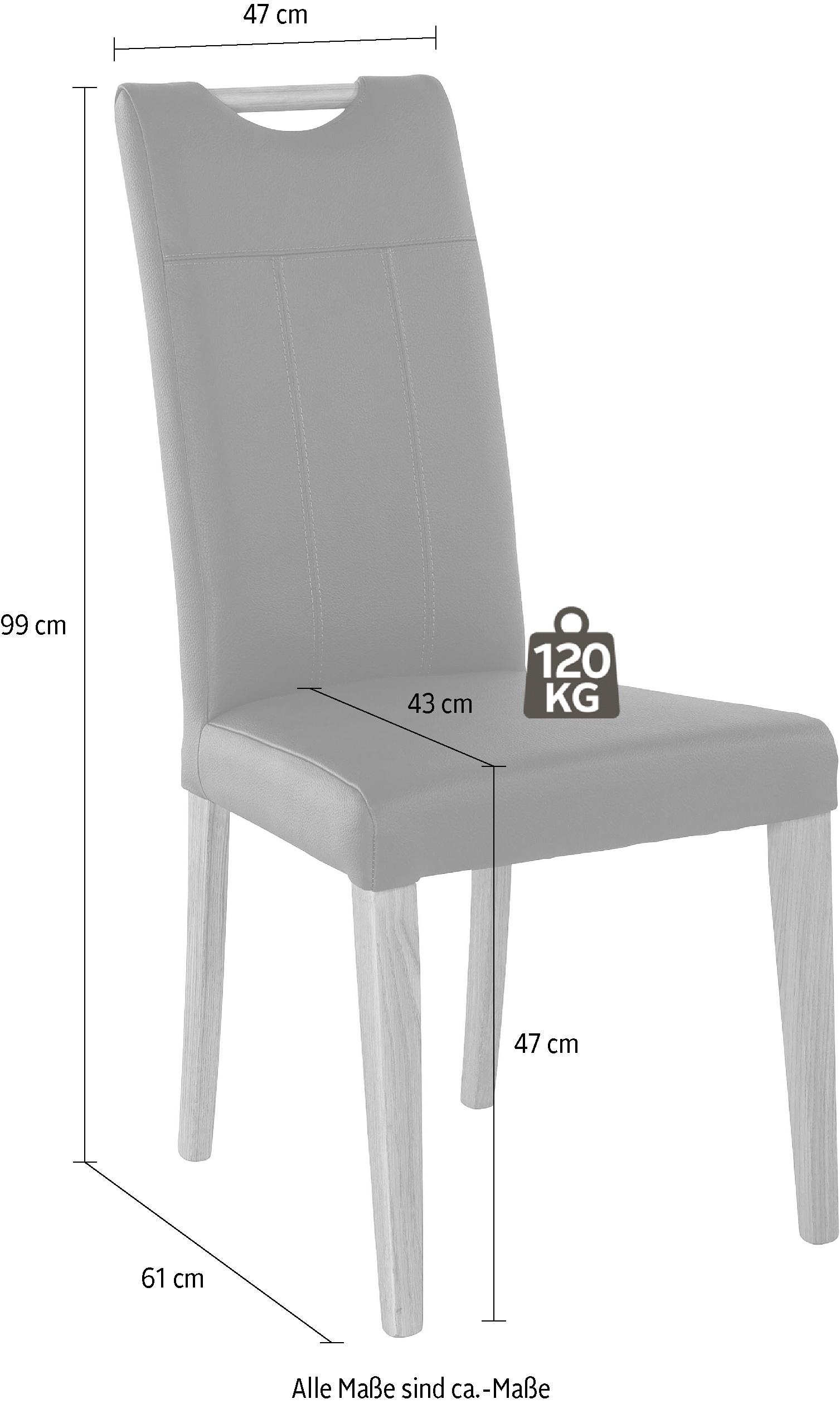 Home affaire Esszimmerstuhl »Roberta« (Set) 2 Stk. Echtleder mit Bezug aus günstig online kaufen