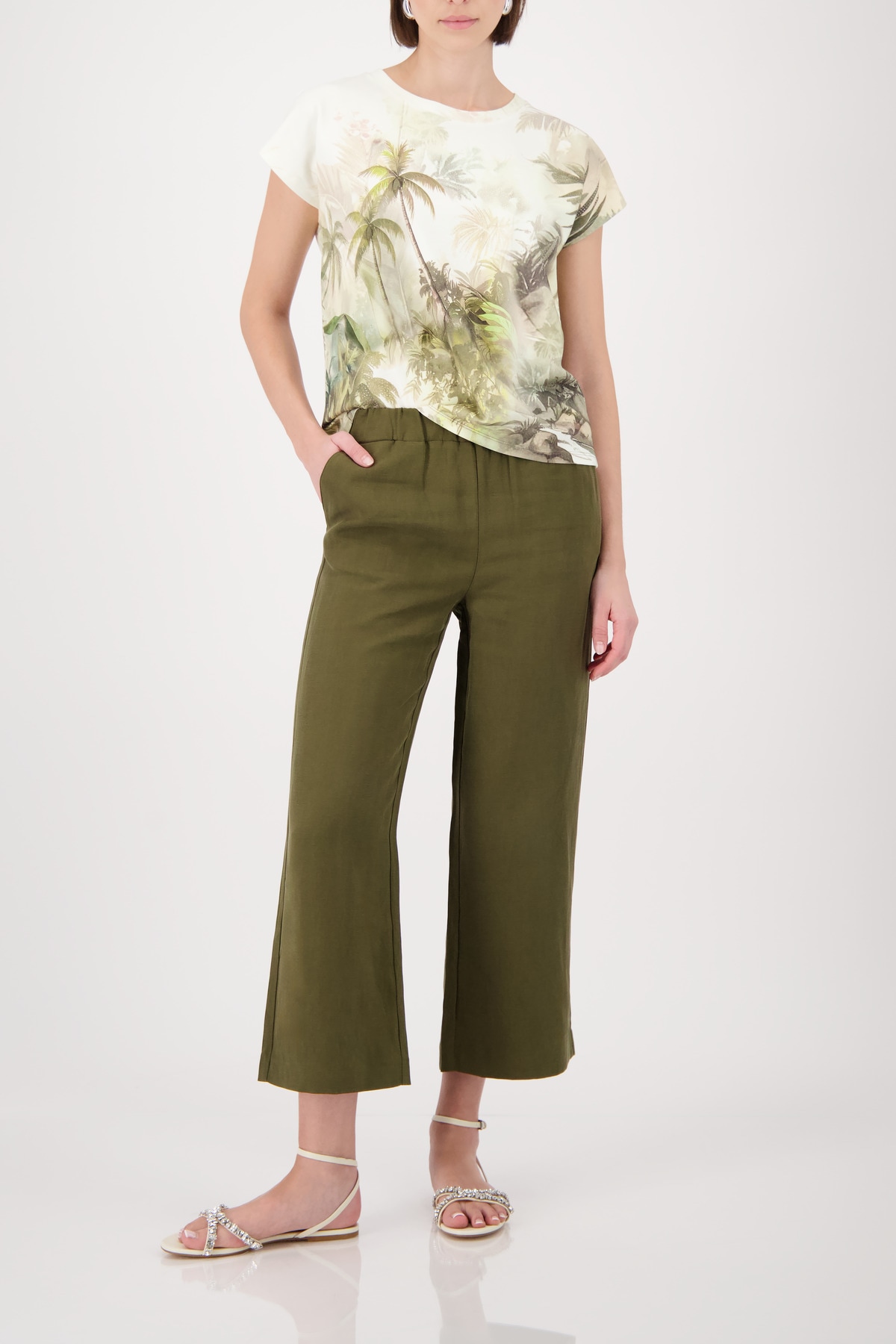 Monari T-Shirt »Shirt Tropical Allover« Regular fit mit tropischem Print