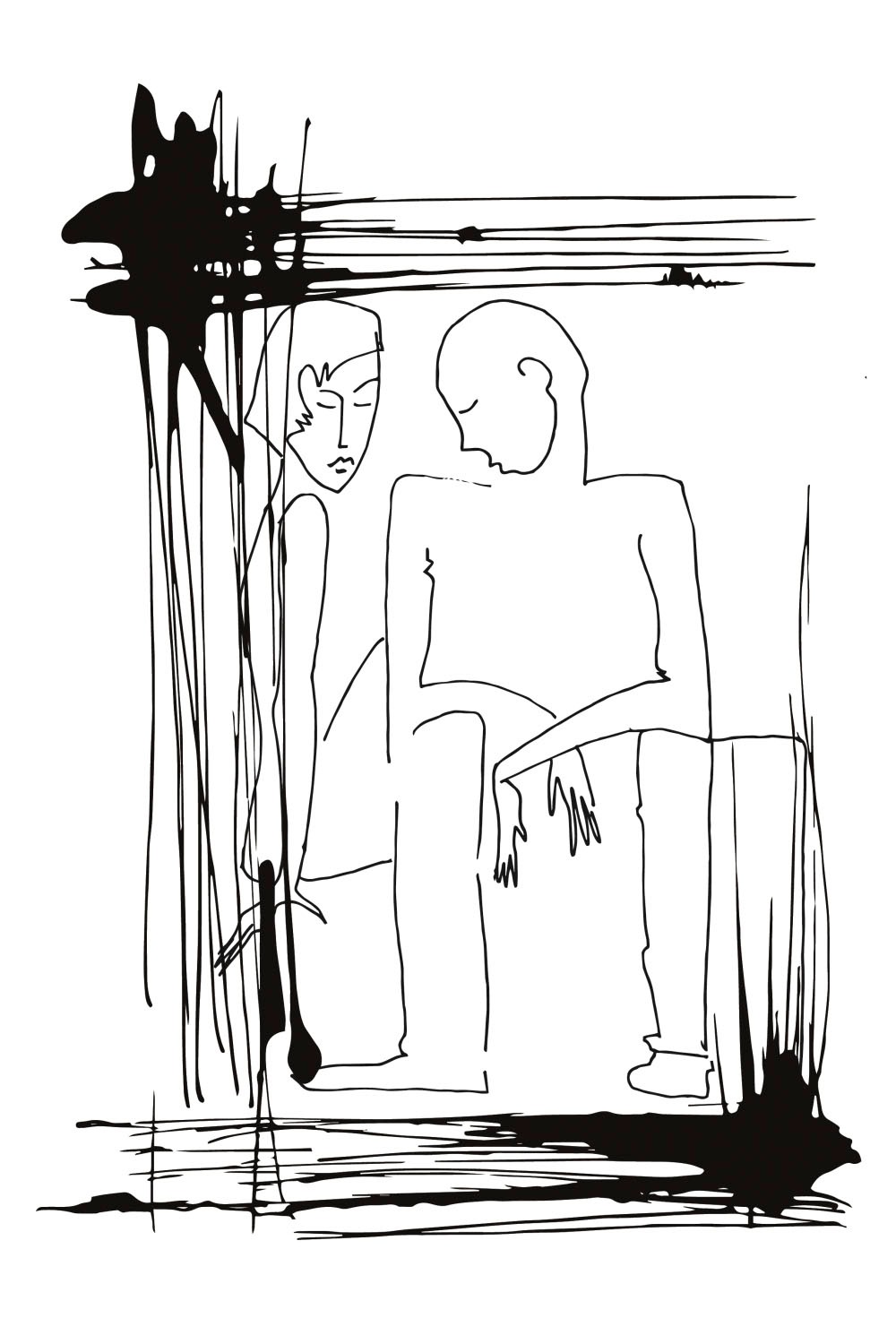 queence Acrylglasbild »Mann und Frau«, Schwarz-Weiß-Kunst-Mann-Frau, Fine A günstig online kaufen