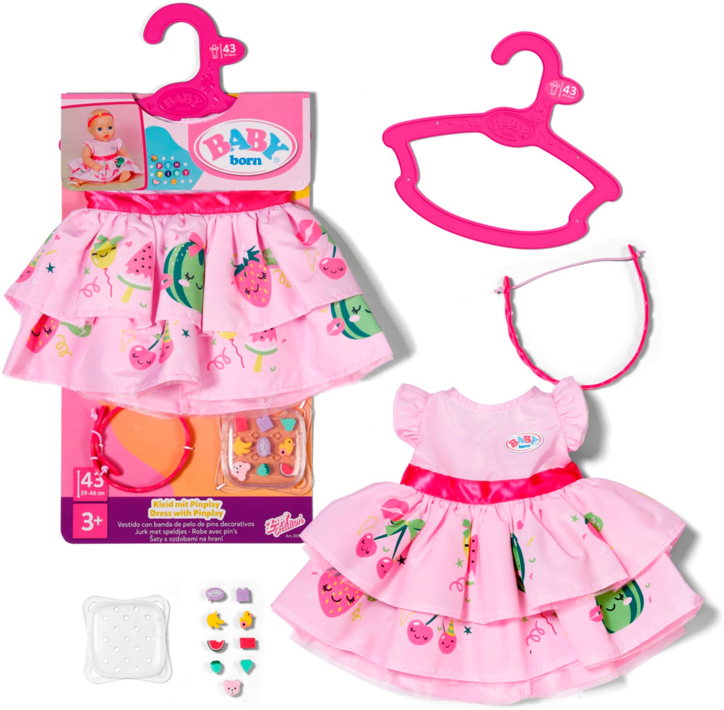 Baby Born Puppenkleidung »Kleid mit Pinplay 43 cm«, (Set)