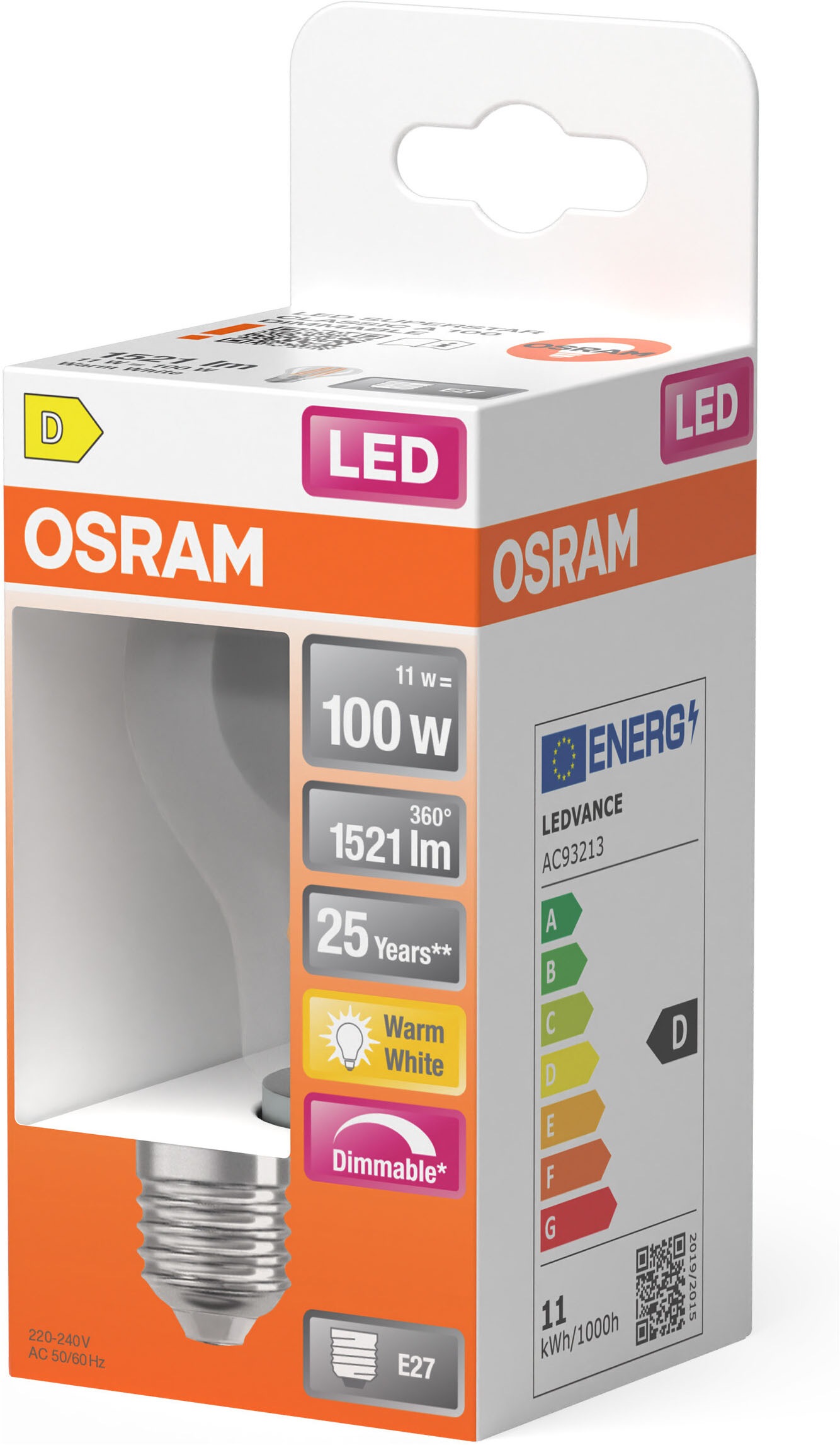 Osram LED-Leuchtmittel »LED-Lampe Classic« E27 1 Stk. Warmweiß