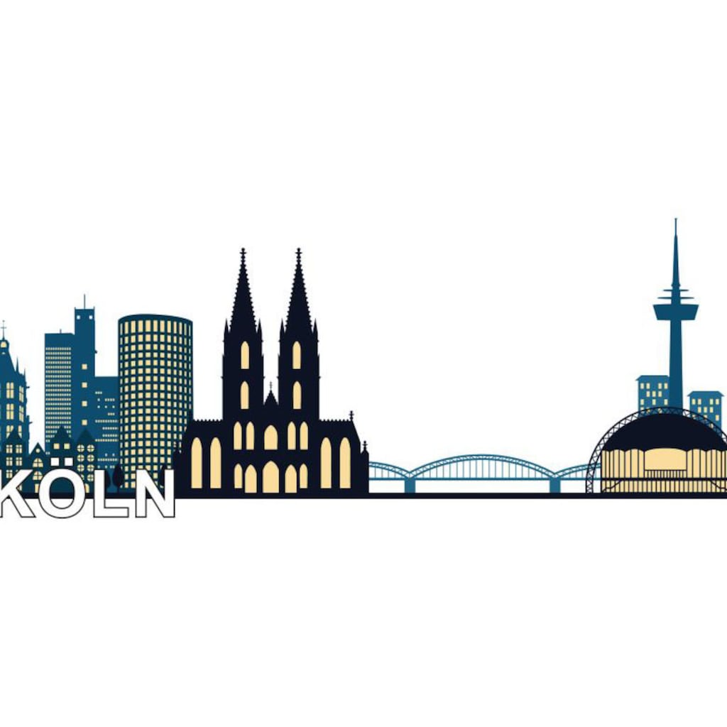 Wall-Art Wandtattoo »XXL Stadt Skyline Köln Fußball 120cm«, (1 St.)
