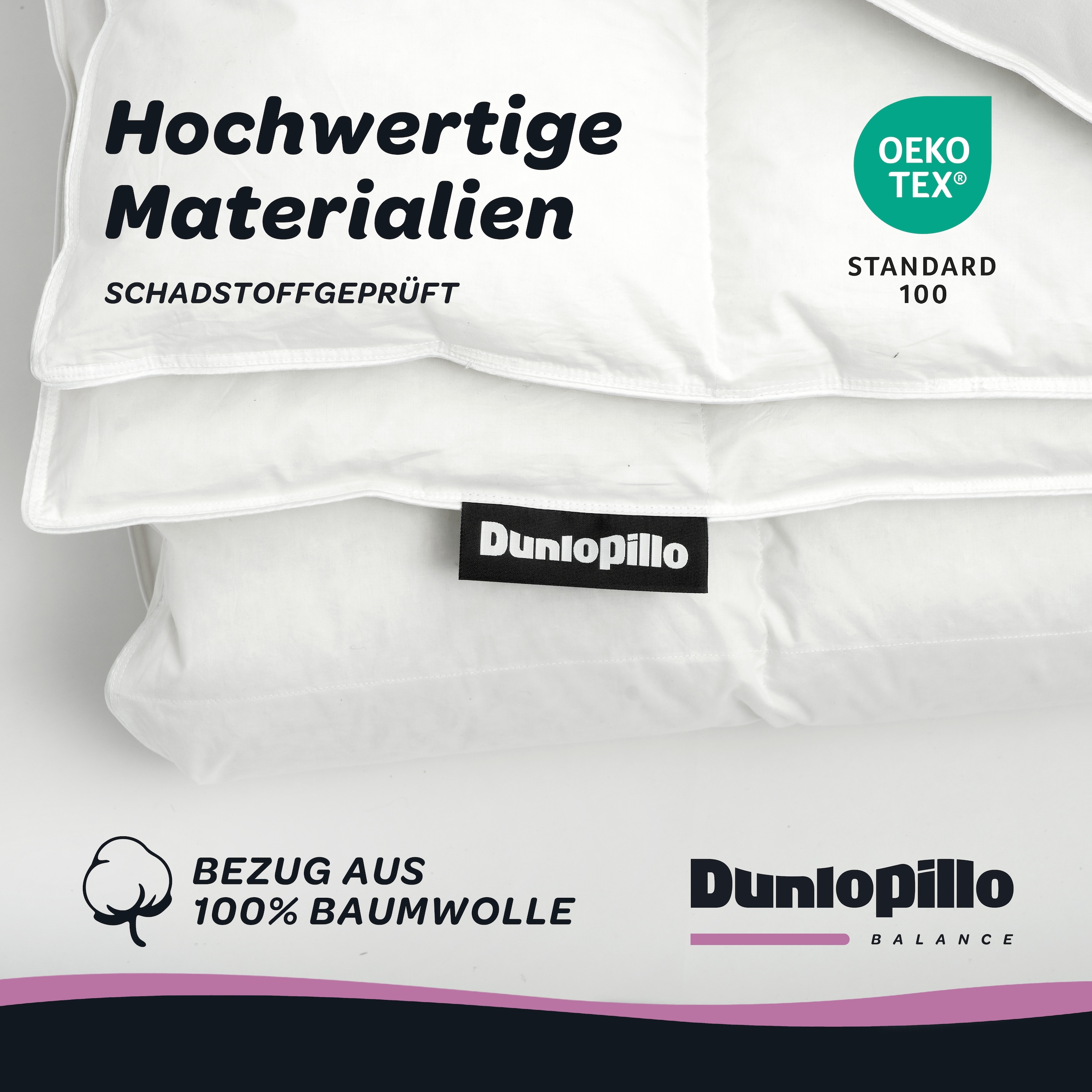 Dunlopillo Daunenbettdecke »Balance, "NEUHEIT" Bettdecke in 135x200 cm & weitere Größen« leicht Füllung 90% Daunen & 10% Federn 1 Stk. tlg. Hergestellt in Deutschland