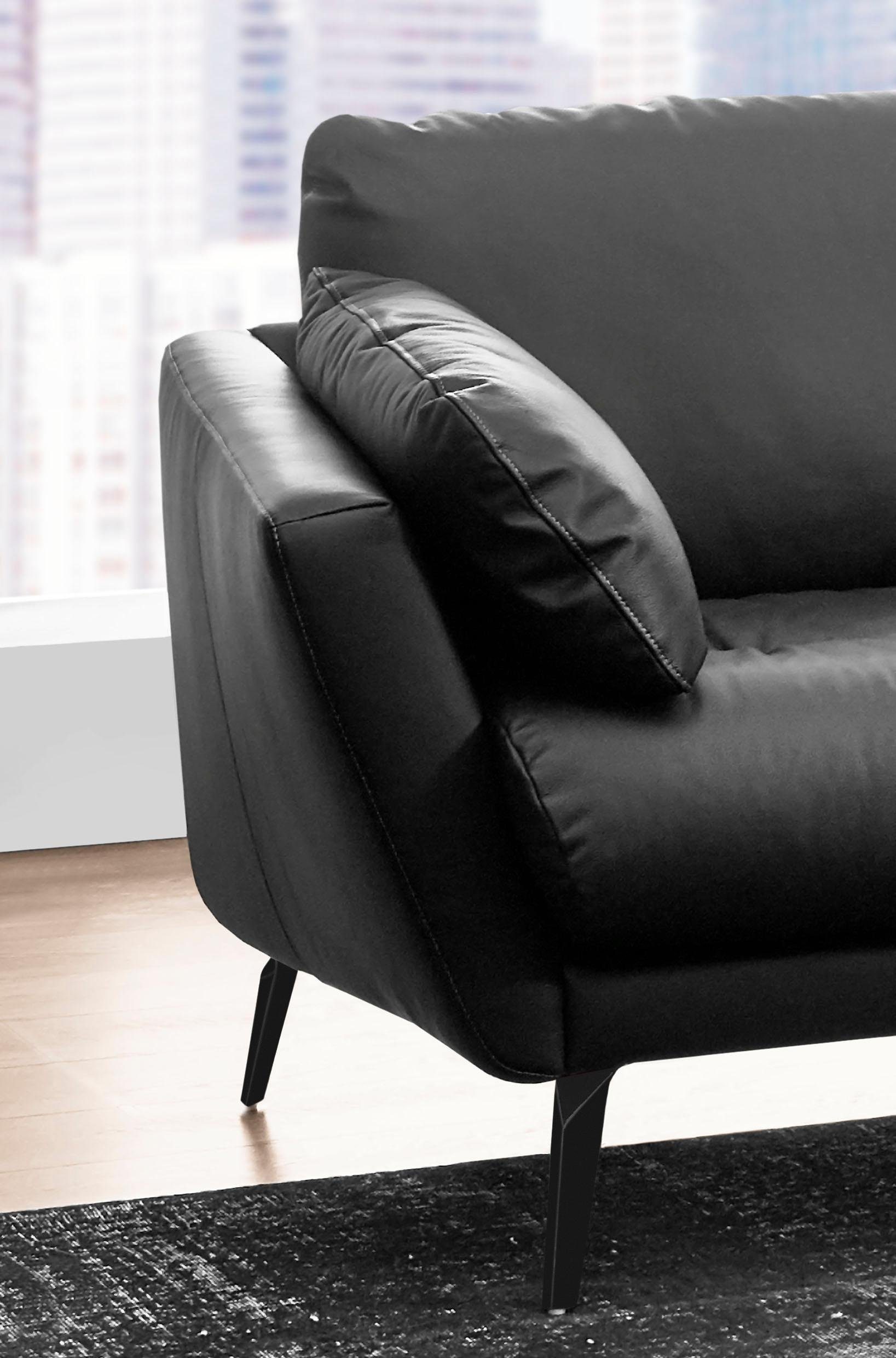 W.SCHILLIG Ecksofa »softy, toller Sitzkomfort, L-Form«, mit dekorativer Heftung im Sitz, Füße schwarz pulverbeschichtet