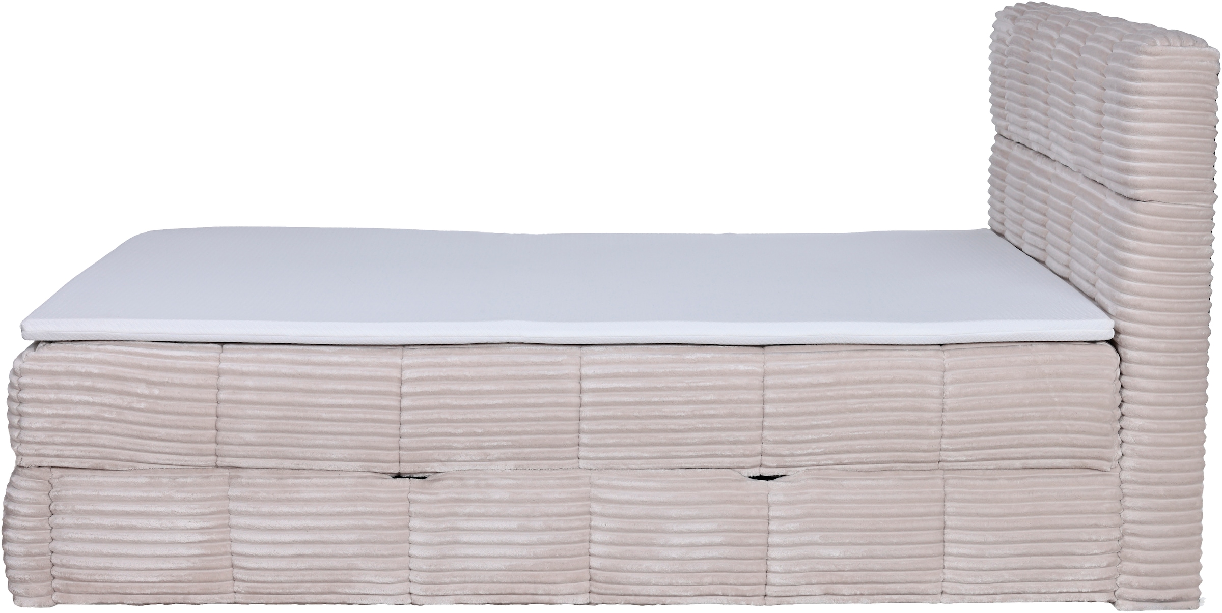 Home affaire Boxbett »SORTELHA, Polsterbett mit Bettkasten und Taschenfederkernmatratze H3« inkl. PU-Schaumtopper, Cord-Bezug, 140x200 & 180x200cm