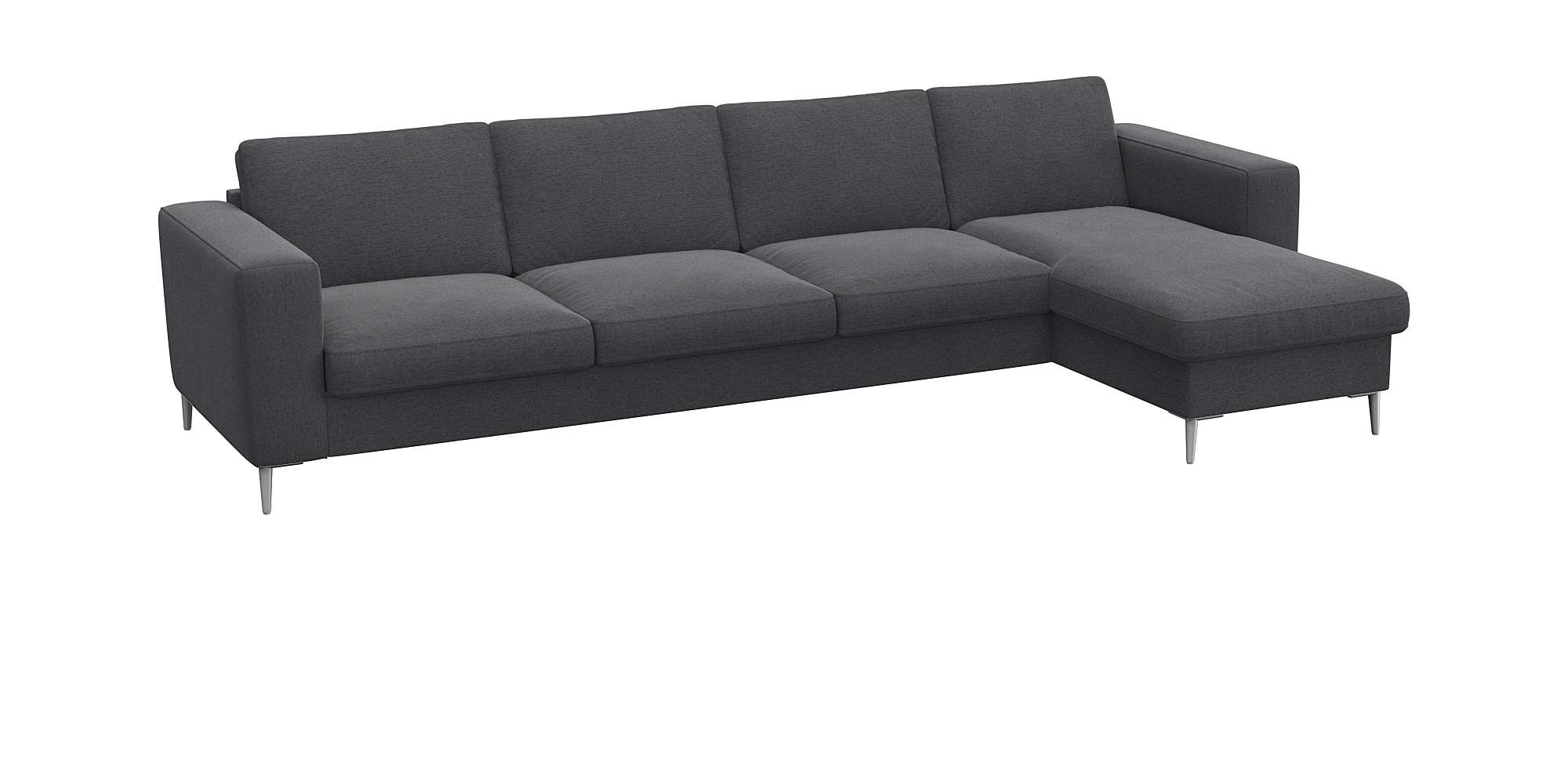 FLEXLUX Ecksofa »Fiore, super Sitzkomfort durch Kaltschaum im Sitz, L-Form«, breite Armlehnen, Füße Alu