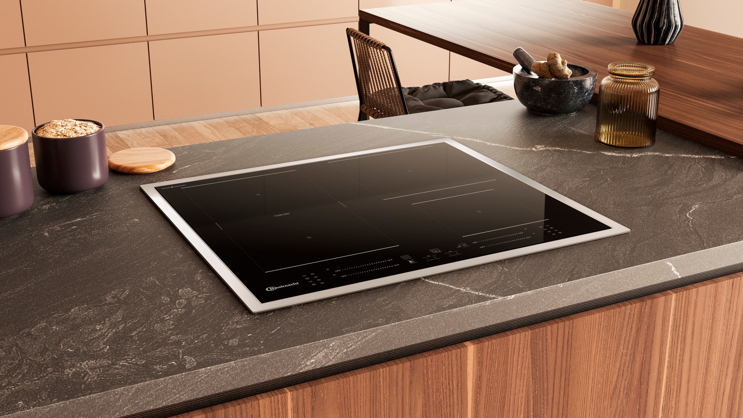 BAUKNECHT Flex-Induktions-Kochfeld »BS 5760C CPFT«, CleanProtect – mühelose Reinigung nur mit Wasser