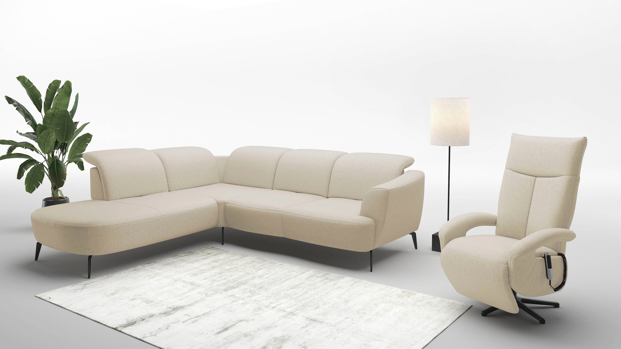sit&more Ecksofa »Zoe«, ink.Sitztiefenverstellung, wahlweise mit Kopfteilverstellung
