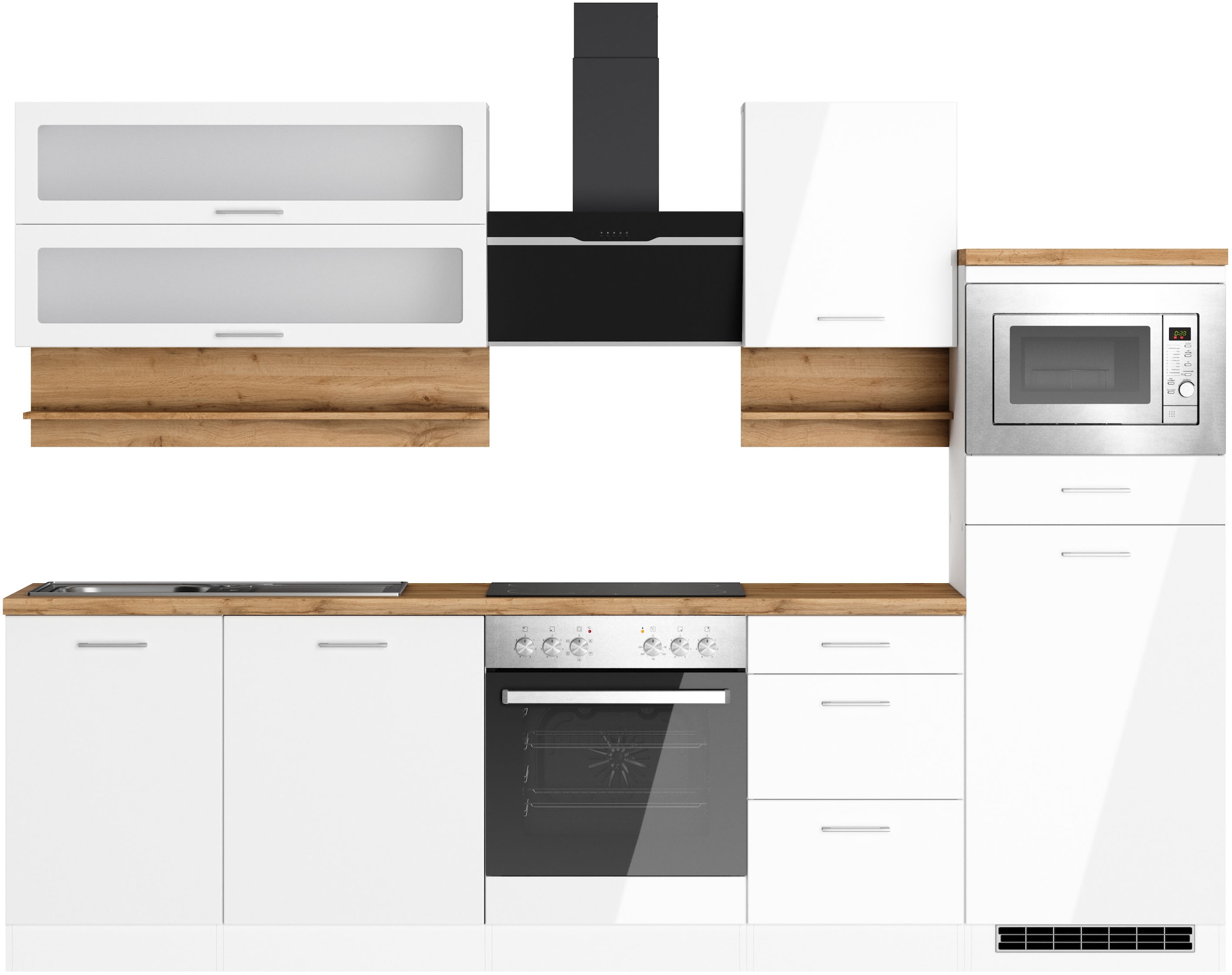 KOCHSTATION Küchenzeile »KS-Milan«, 280 cm breit, robuste Metallauszüge, vi günstig online kaufen