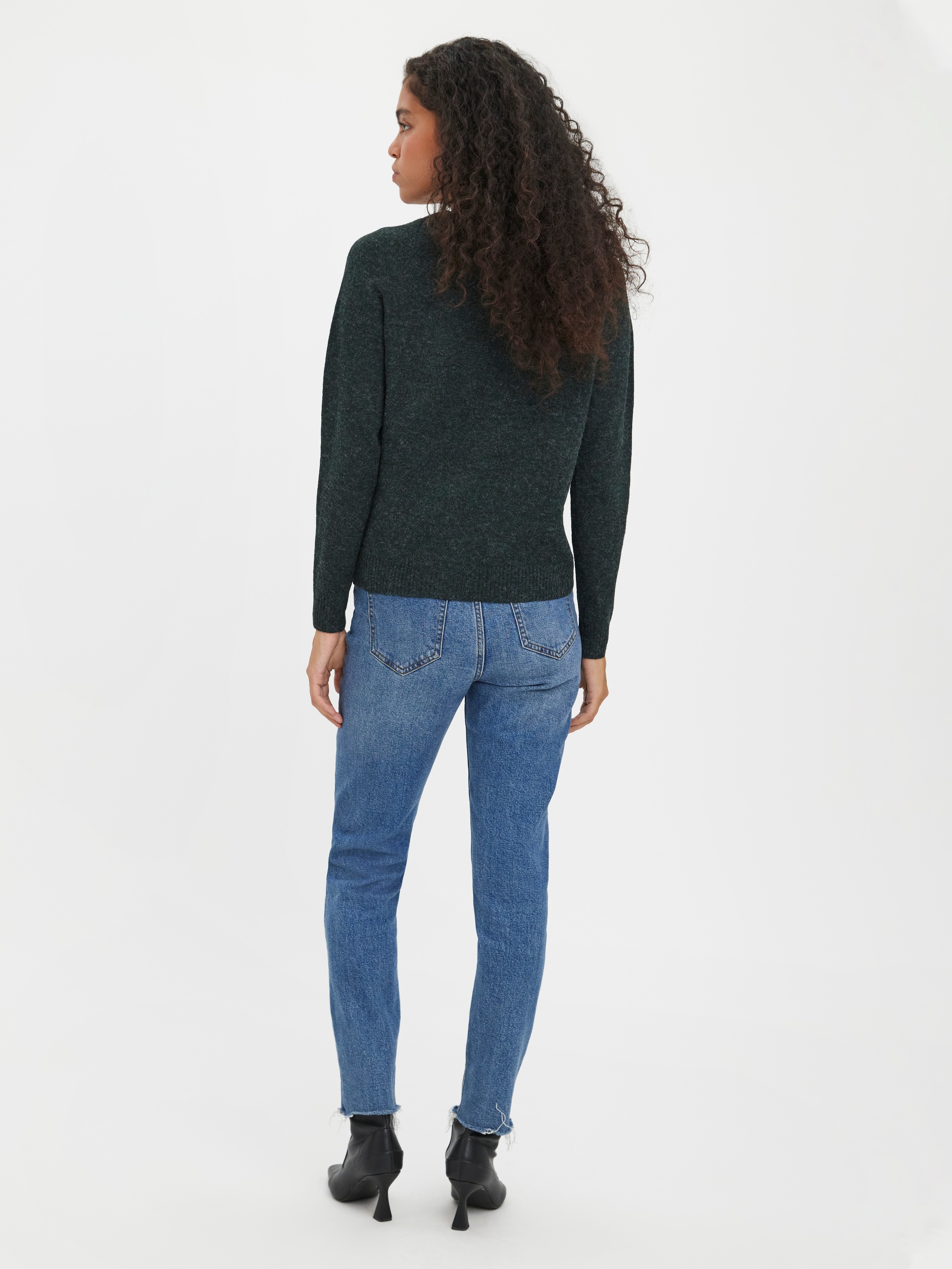 Vero Moda Rundhalspullover »VMDOFFY LS O-NECK BLOUSE GA NOOS« Materialmix, regular fit