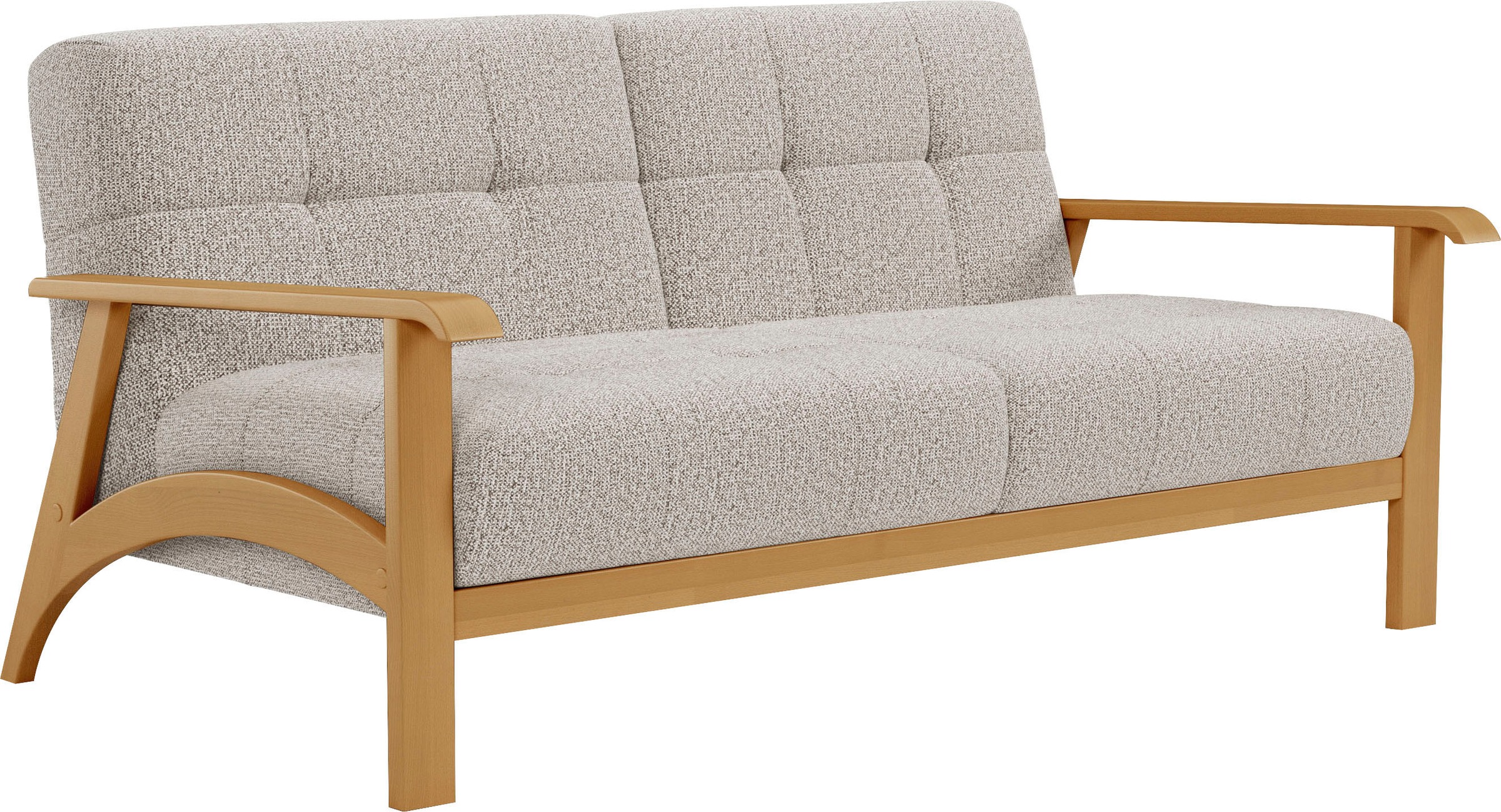 sit&more 2,5-Sitzer »Billund«, Armlehnen aus eichefarbigem Buchenholz, verschiedene Bezüge und Farben
