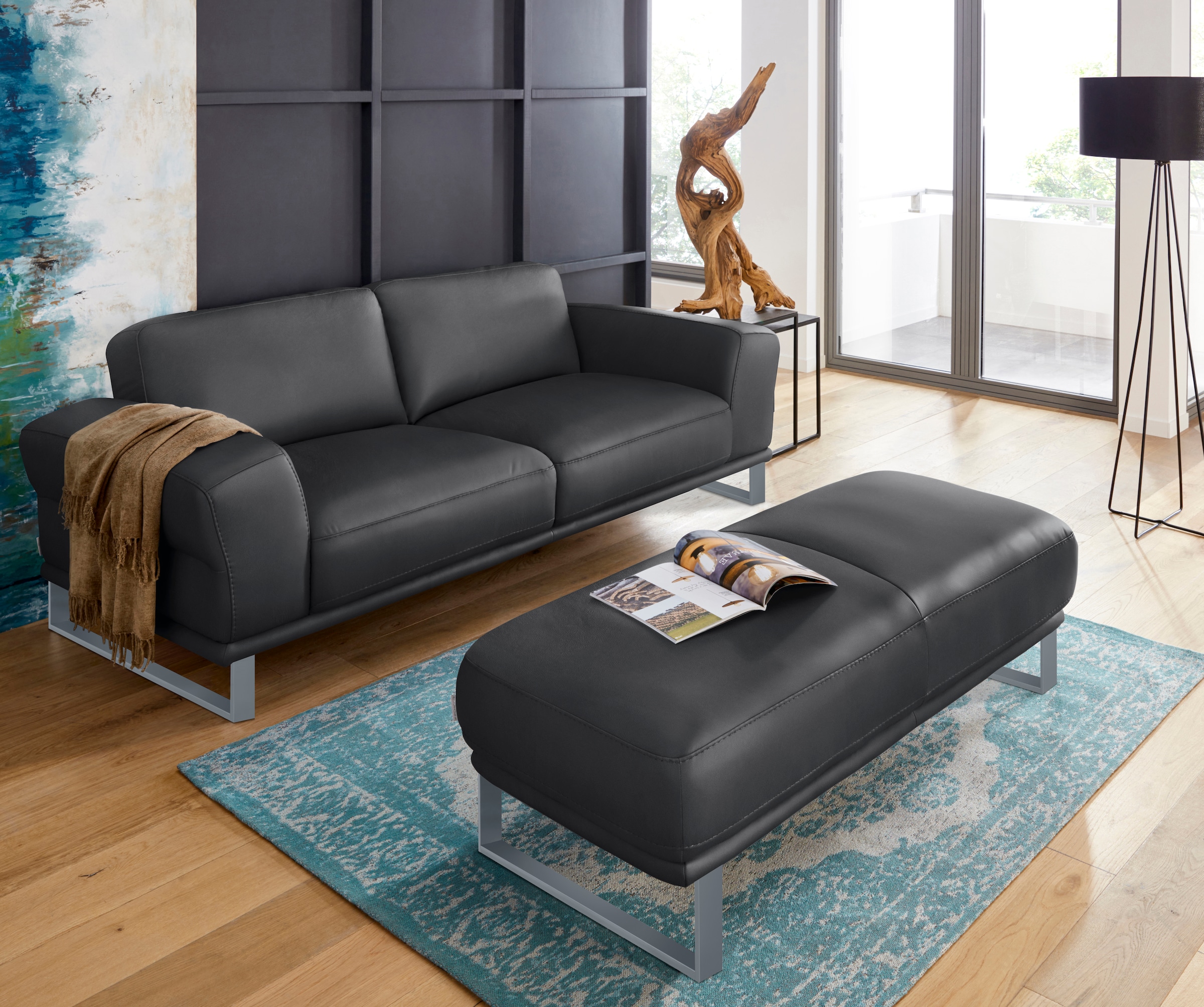 W.SCHILLIG 2,5-Sitzer »montanaa«, mit Metallkufen in Silber matt, Breite 212 cm