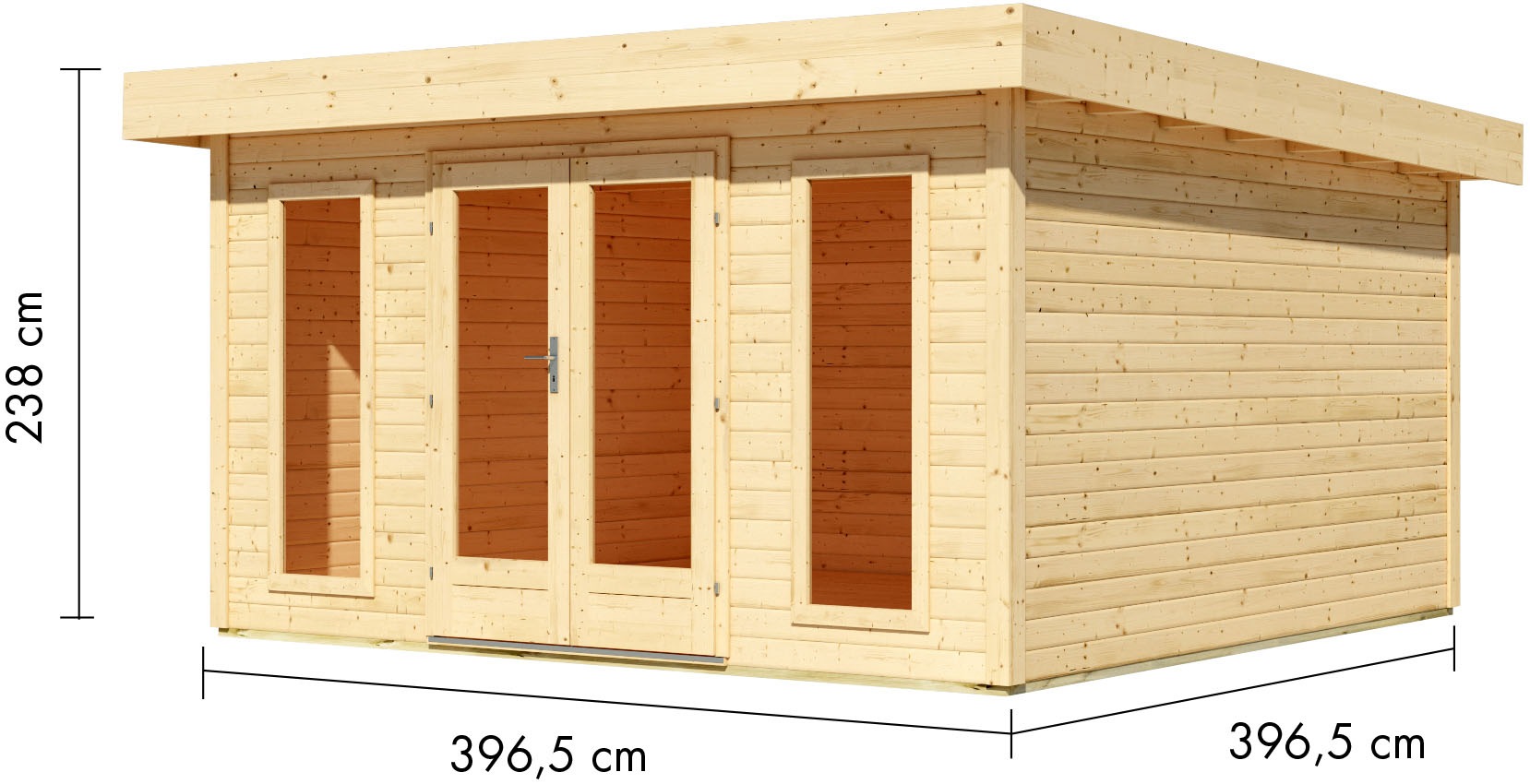 Karibu Gartenhaus »Lautersee«, 38mm, inkl. Dachbegrünung mit wasserabweisender Profilierung