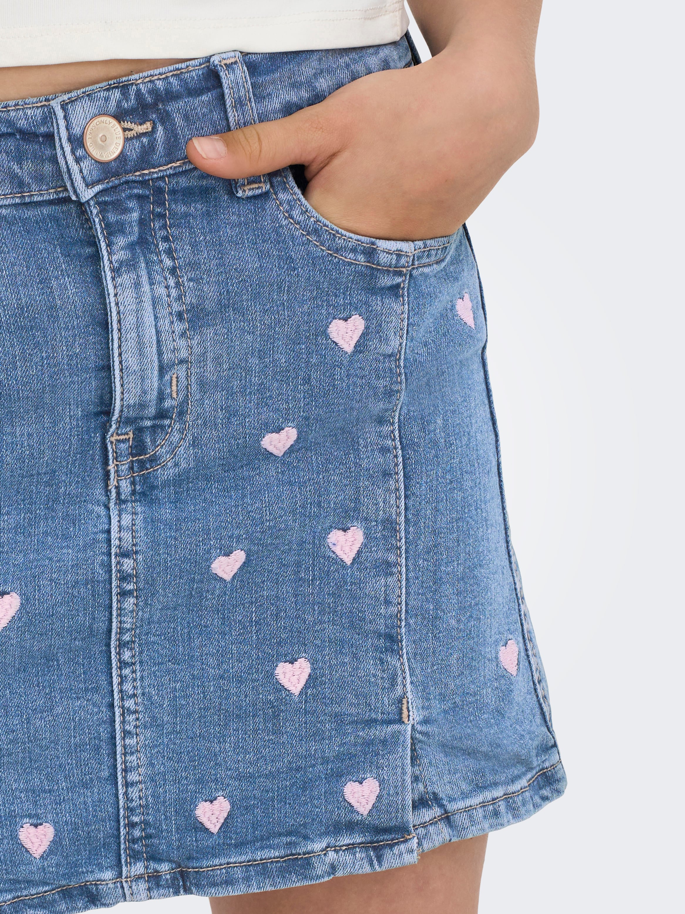 KIDS ONLY Jeansrock »KOGHOXTON HEART EMBROIDERY DNM SKIRT«