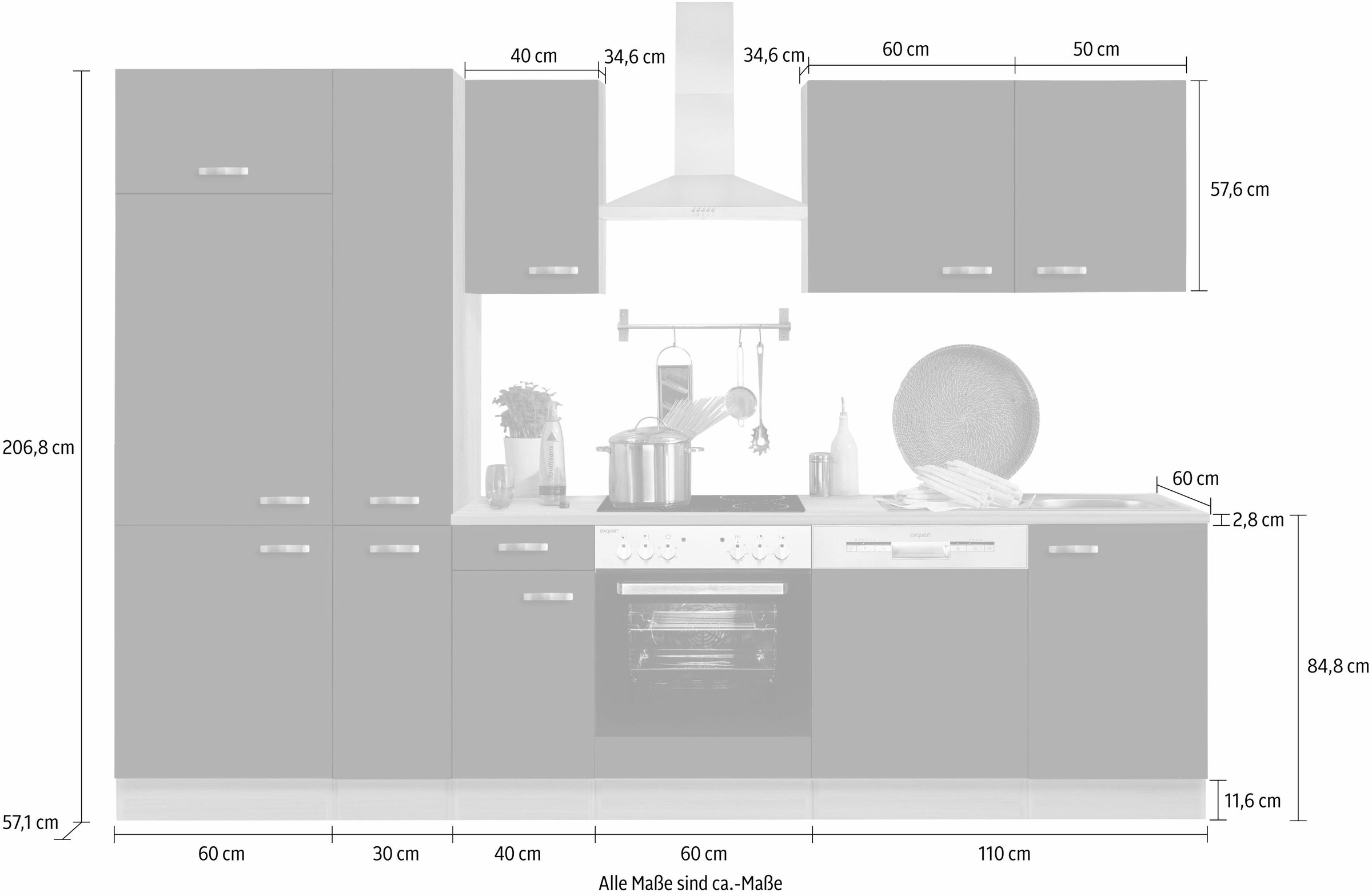 OPTIFIT Küchenzeile »Faro«, ohne E-Geräte, Breite 300 cm