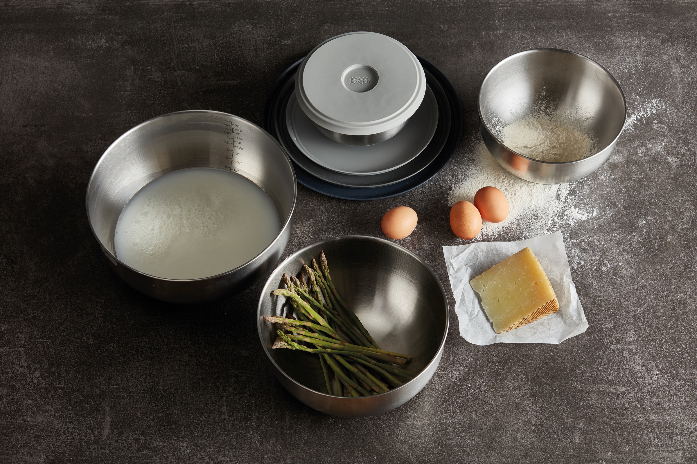 Joseph Joseph Schüssel »Nest Prep&Store 100«, 4 tlg., aus Edelstahl, Edelstahl, Inhalt: 5, 3,8, 2,1, 1,2 Liter