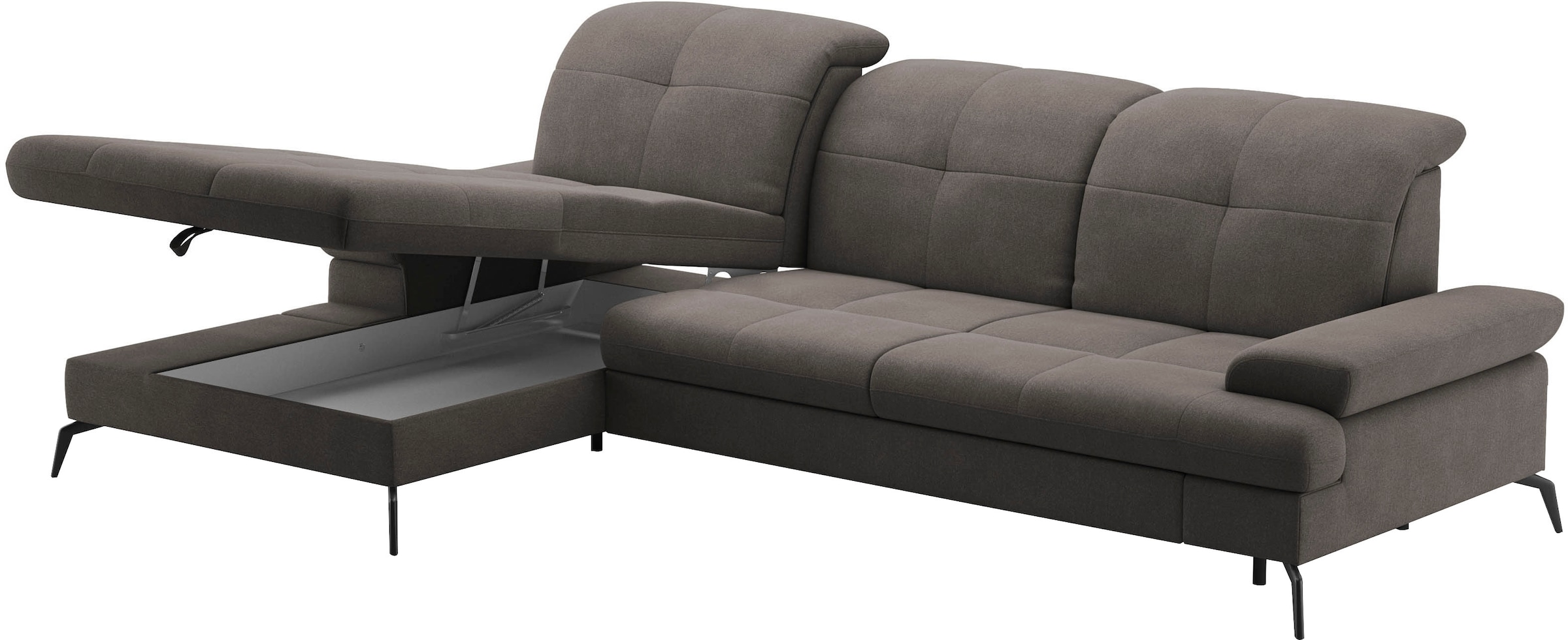 sit&more Ecksofa »Amica, L-Form, inkl. Sitztiefenverstellung & Armteilverstellung«, wahlweise mit Bettfunktion, Bettkasten und Kopfteilverstellung