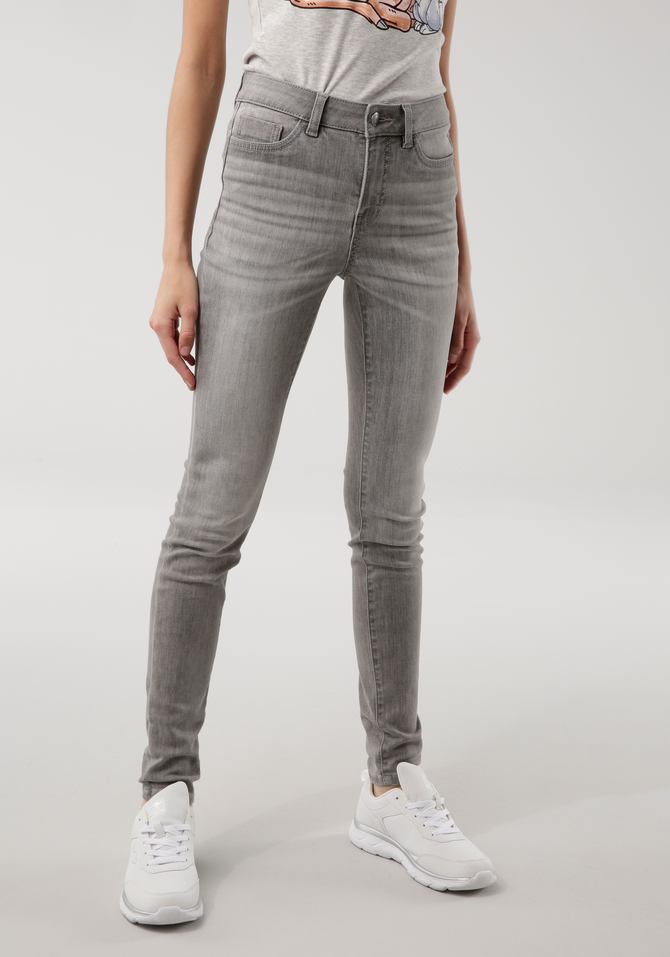 »SUPER 5-Pocket-Jeans online KangaROOS SKINNY RISE«, bestellen HIGH mit used-Effekt