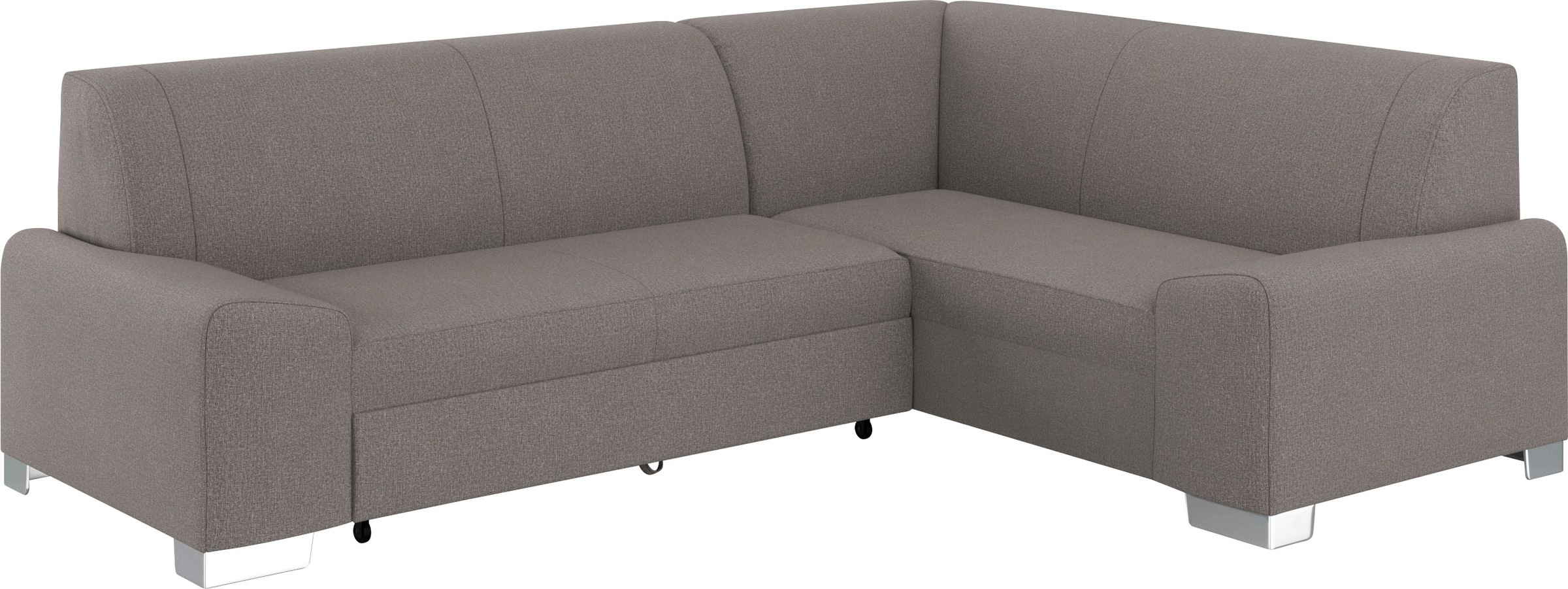 DOMO collection Ecksofa »Anzio in kubischer Formensprache, flache Armlehnen, L-Form«, Wahlweise mit Bettfunktion und Federkern für hohen Sitzkomfort