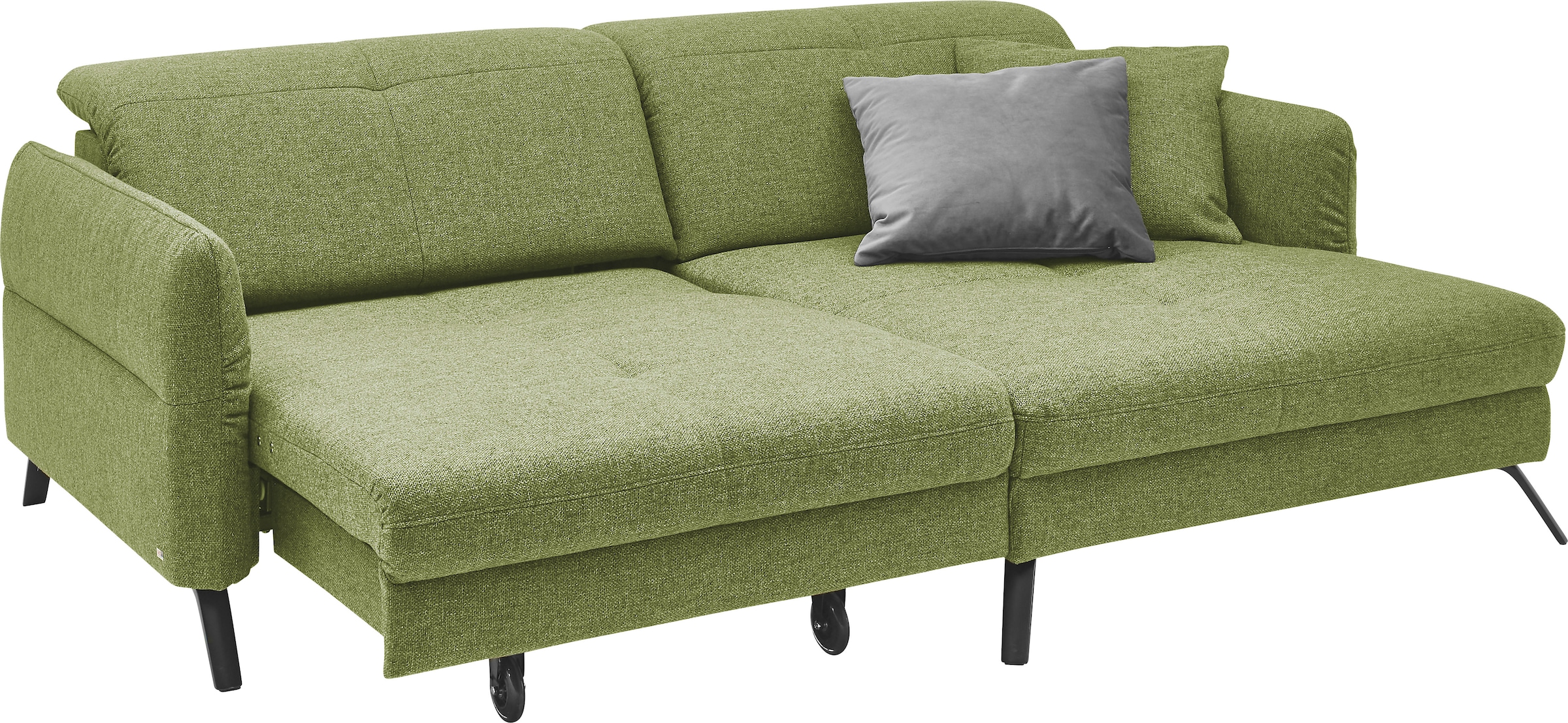 set one by Musterring Ecksofa »SO 4400 V« wahlweise mit motorischer Bettfunktion & Kopfverstellung, Fuß schwarz